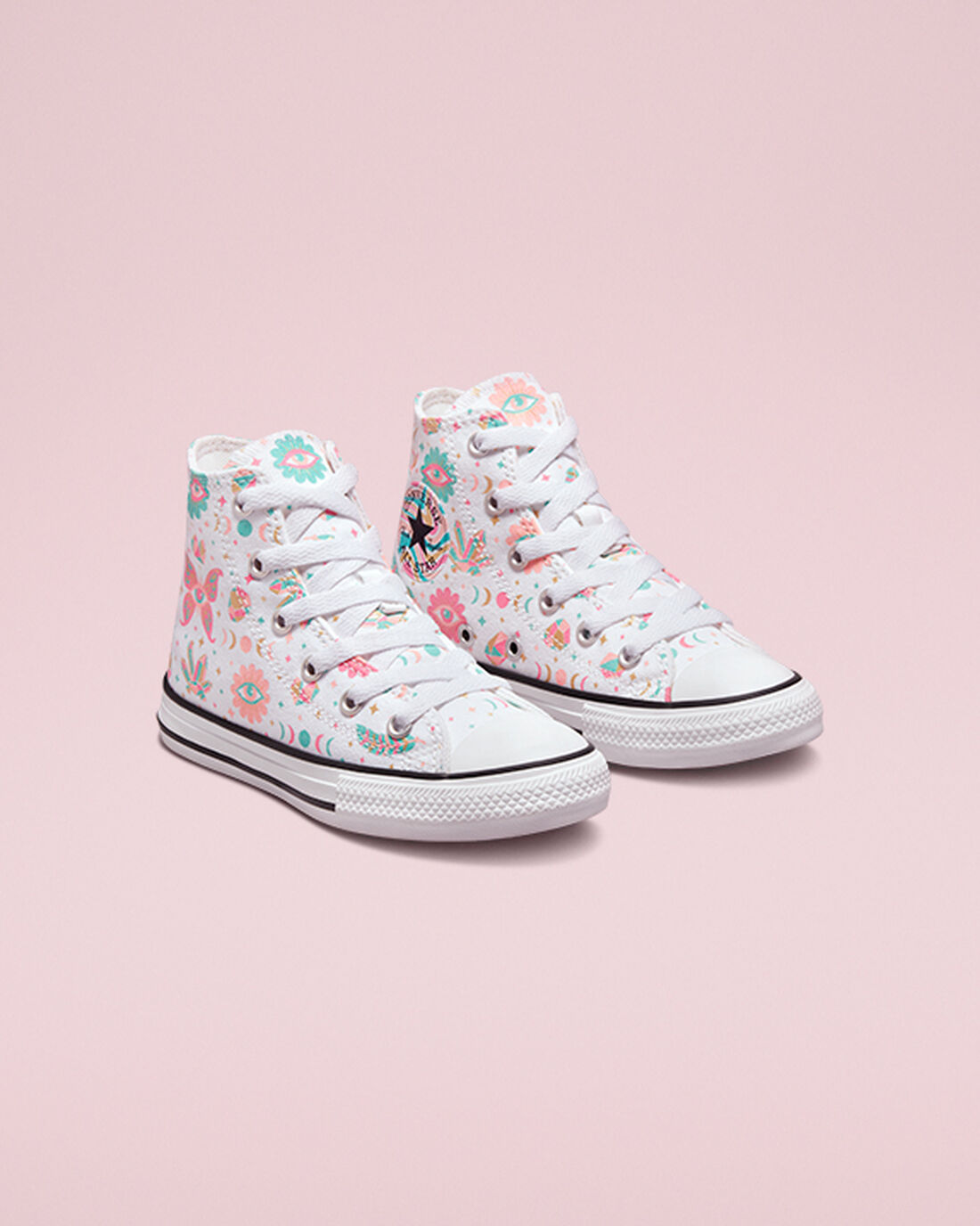 Girls' Converse Chuck Taylor All Star Mystic Gems High Top Sneakers White/Pink/Coral | Australia-19406