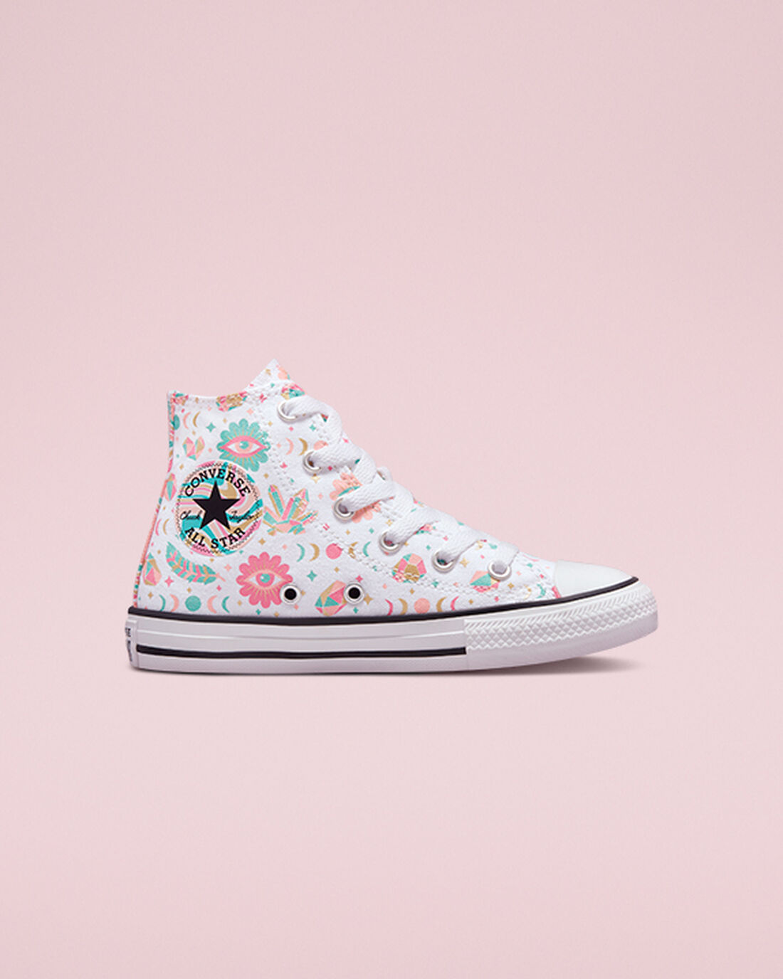 Girls\' Converse Chuck Taylor All Star Mystic Gems High Top Sneakers White/Pink/Coral | Australia-19406