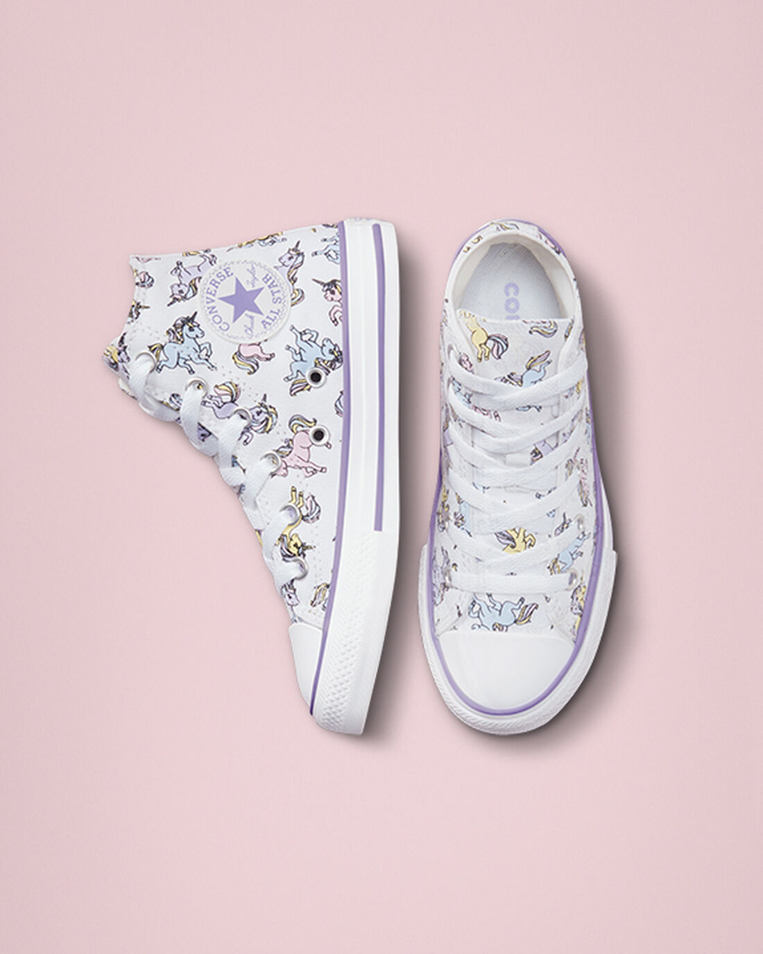 Girls' Converse Chuck Taylor All Star Unicorns High Top Sneakers White/Grey Purple | Australia-17293