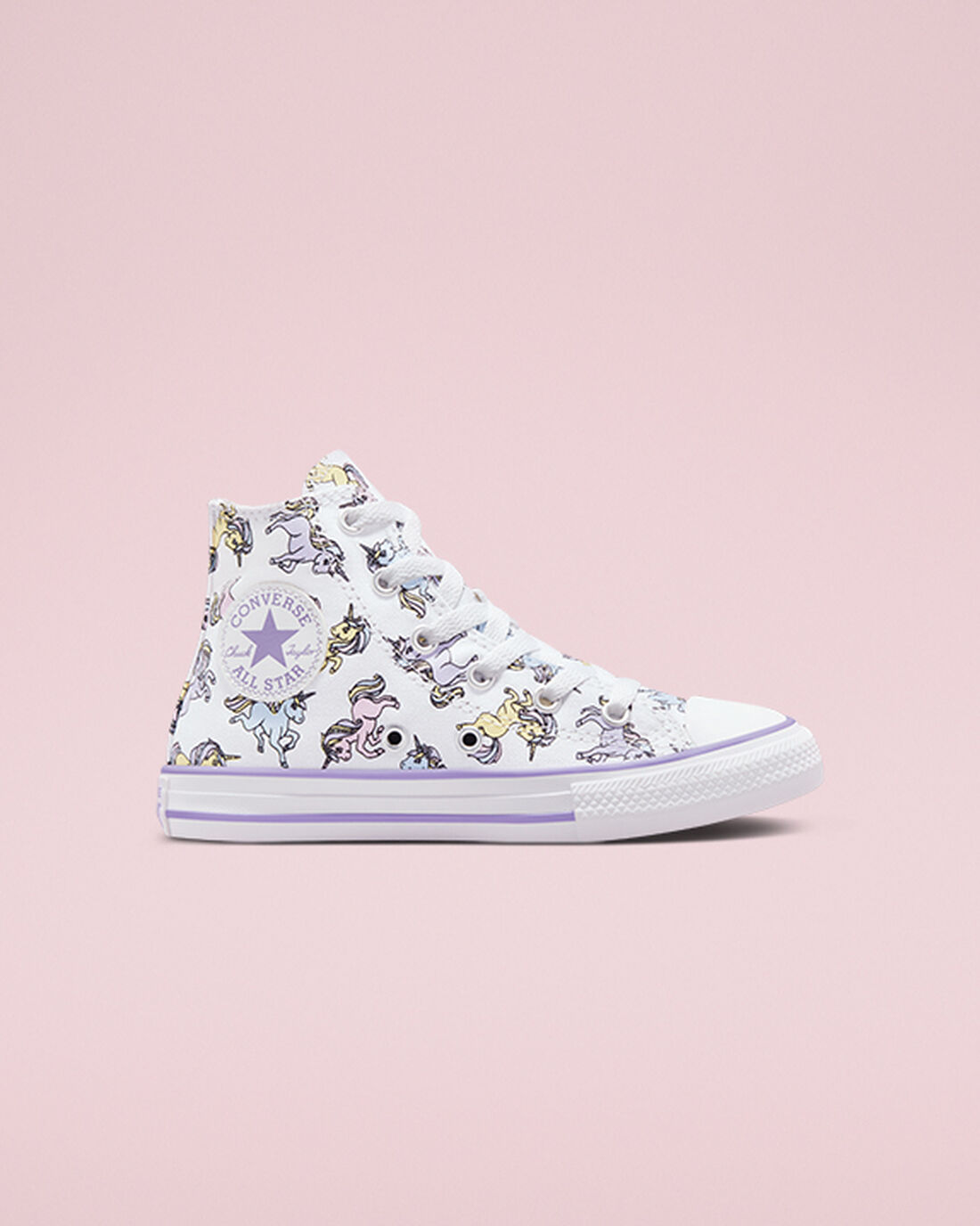 Girls\' Converse Chuck Taylor All Star Unicorns High Top Sneakers White/Grey Purple | Australia-17293