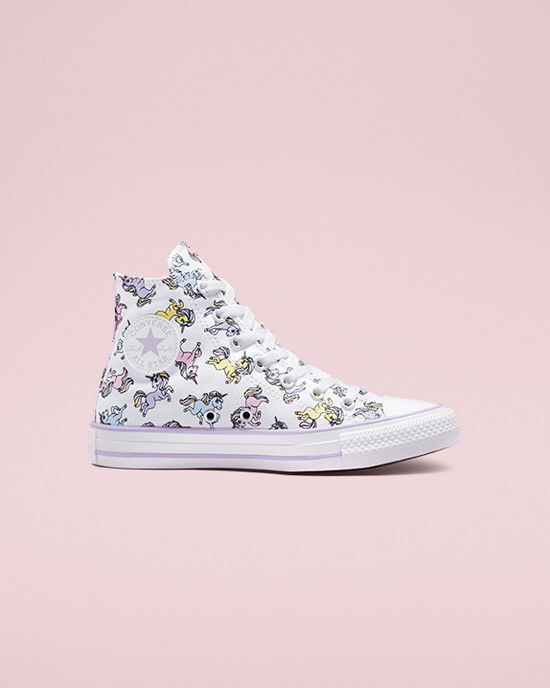 Girls\' Converse Chuck Taylor All Star Unicorns High Top Sneakers White/Grey Purple | Australia-94357