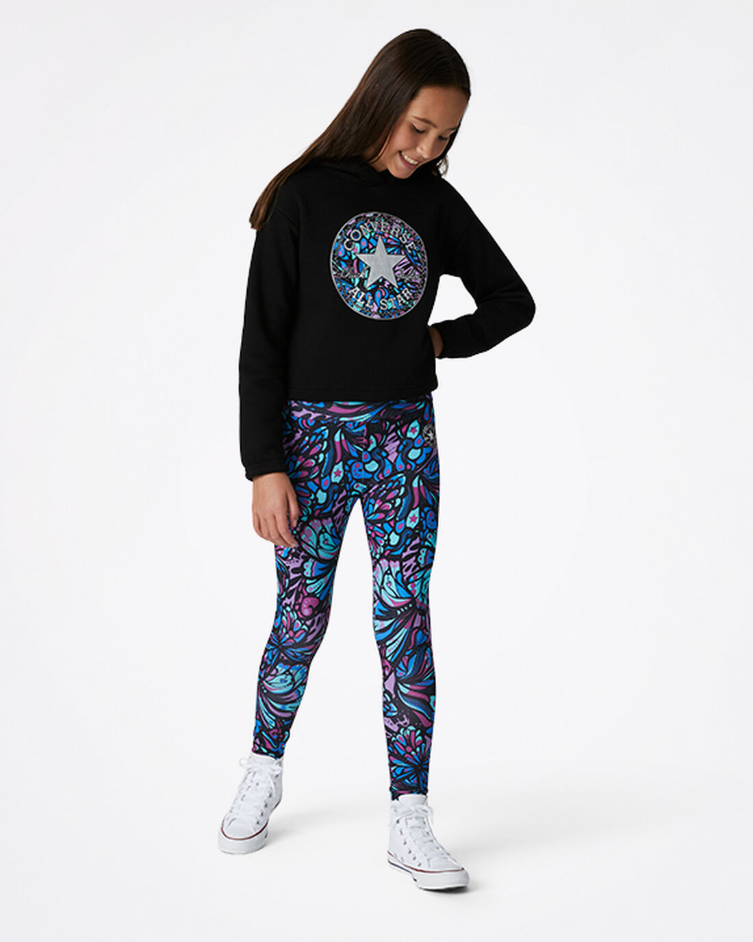 Girls' Converse High-Rise Kaleidoscope Legging Pants Purple | Australia-26459