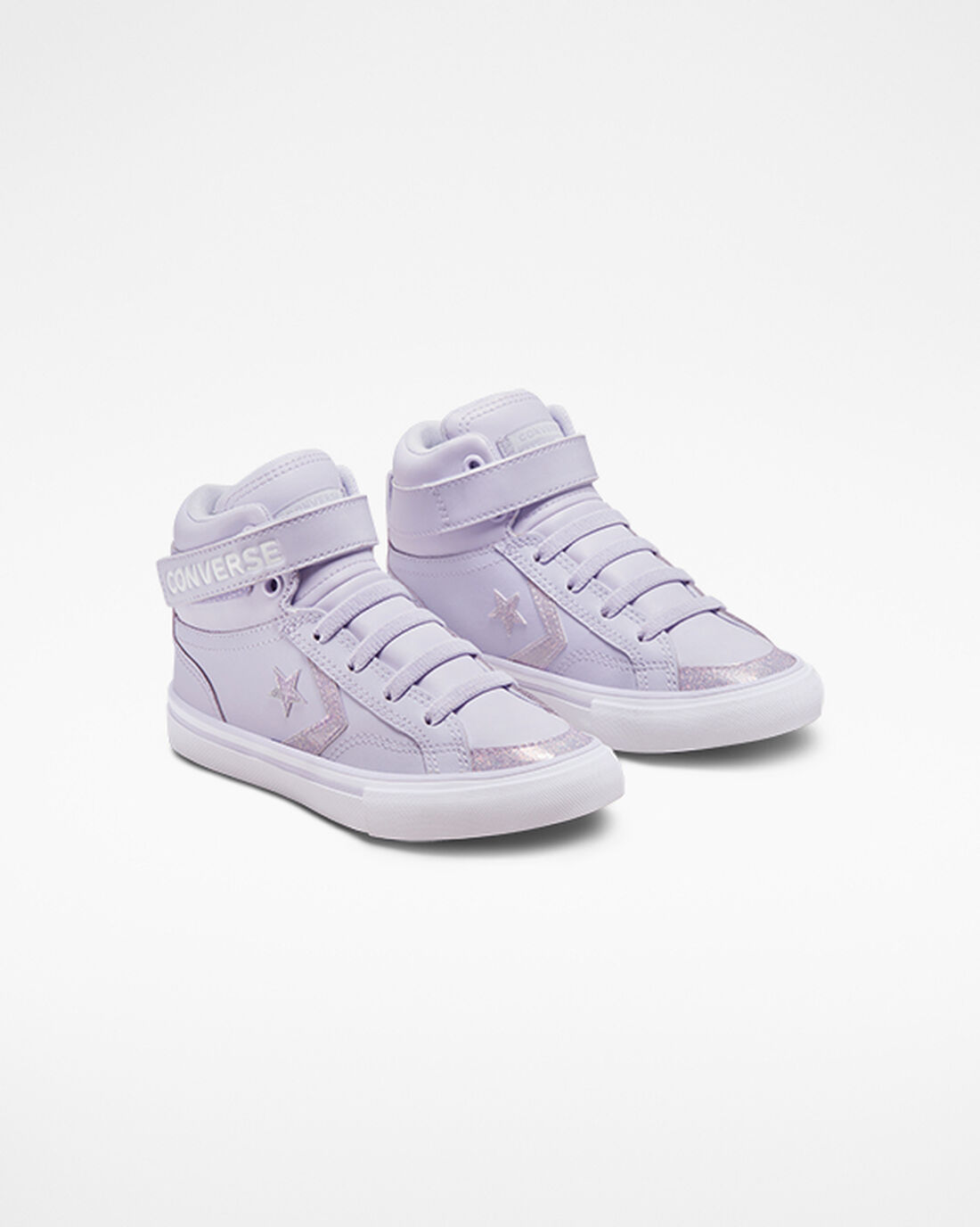 Girls' Converse Pro Blaze Strap Easy-On Glitter High Top Sneakers Purple/Purple | Australia-06347