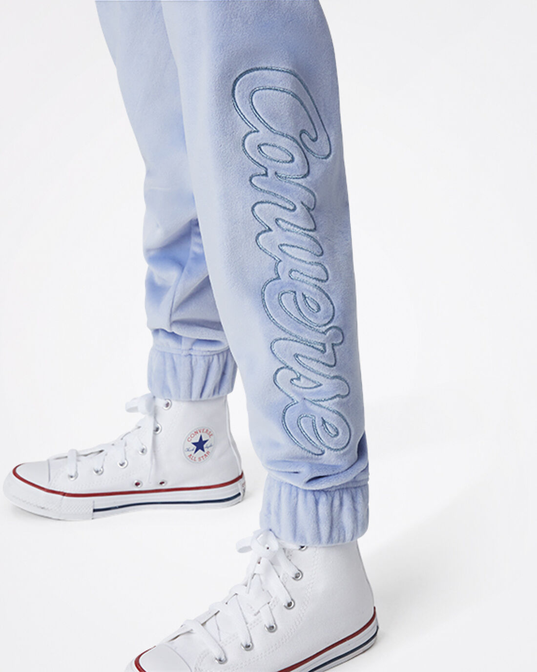 Girls' Converse Velour Jogger Pants Blue | Australia-76914