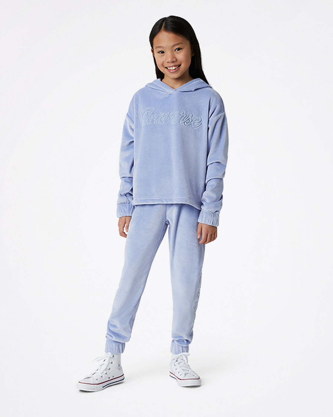 Girls' Converse Velour Jogger Pants Blue | Australia-76914