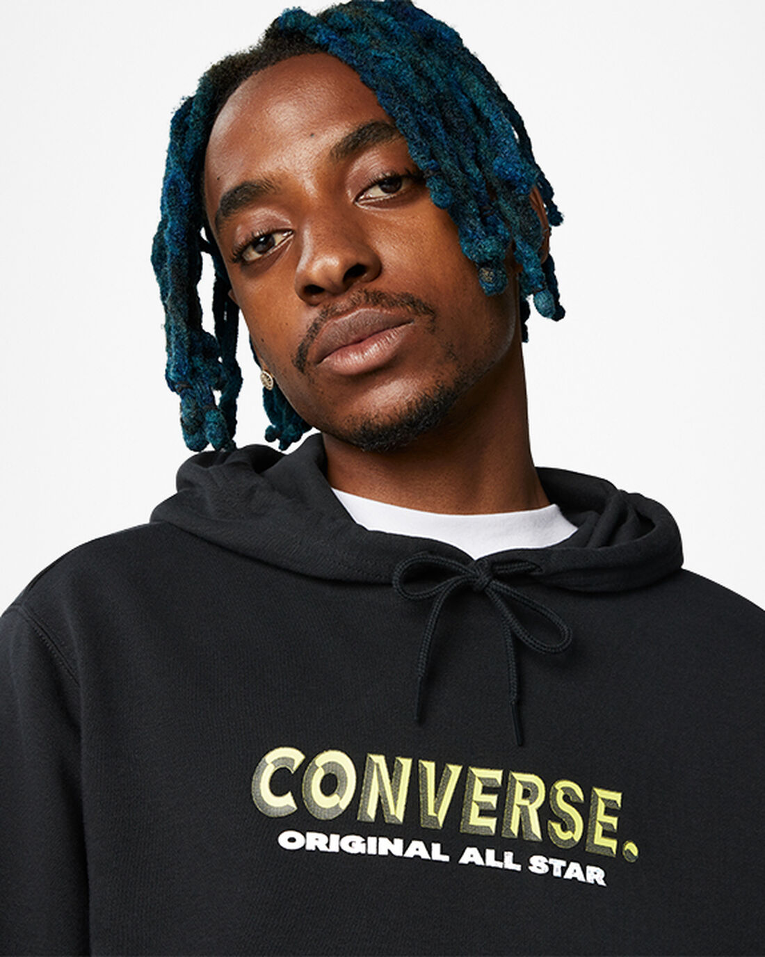 Men's Converse Bold Word Pullover Hoodies Black | Australia-25190