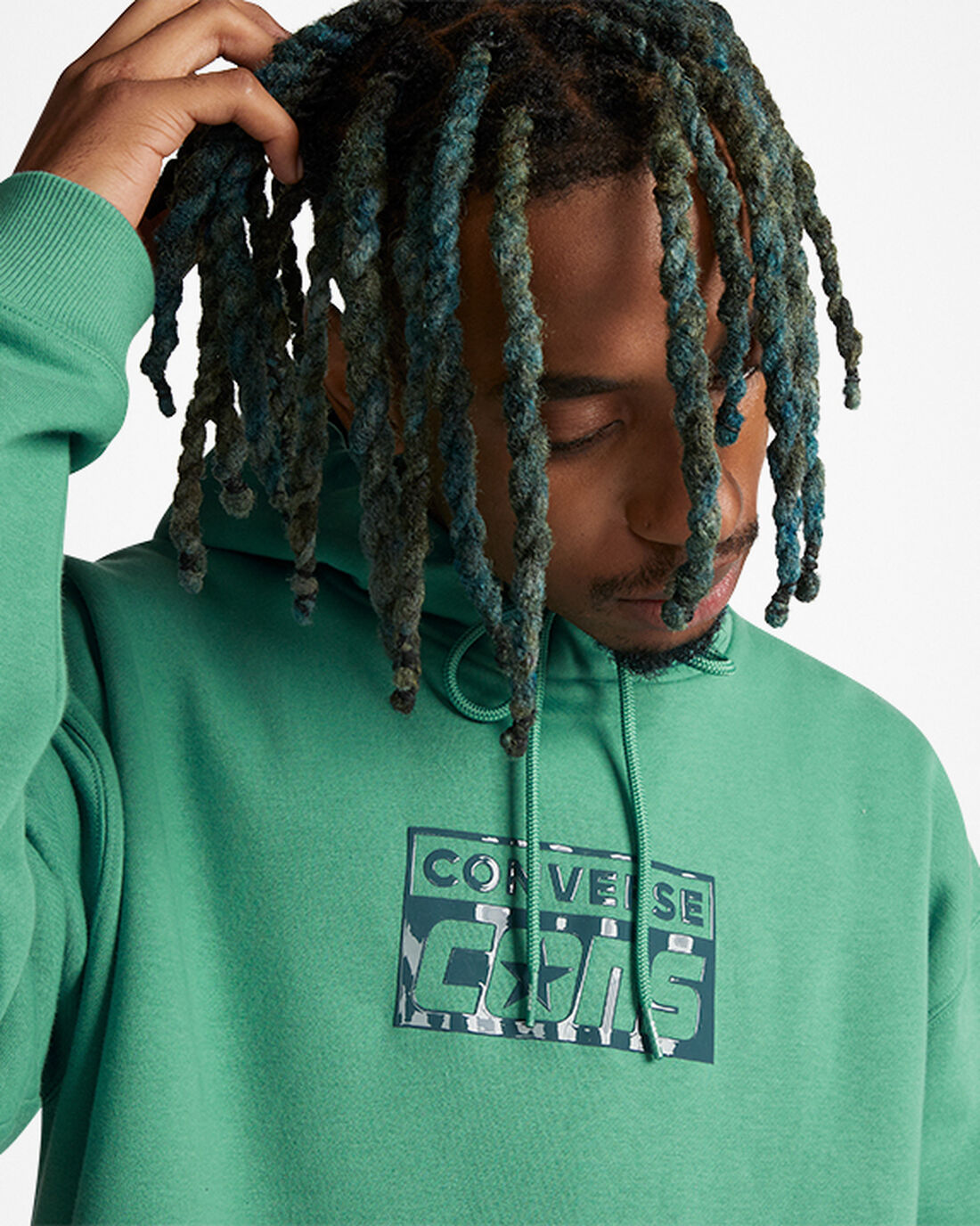 Men's Converse CONS Fleece Pullover Hoodies Green | Australia-42519