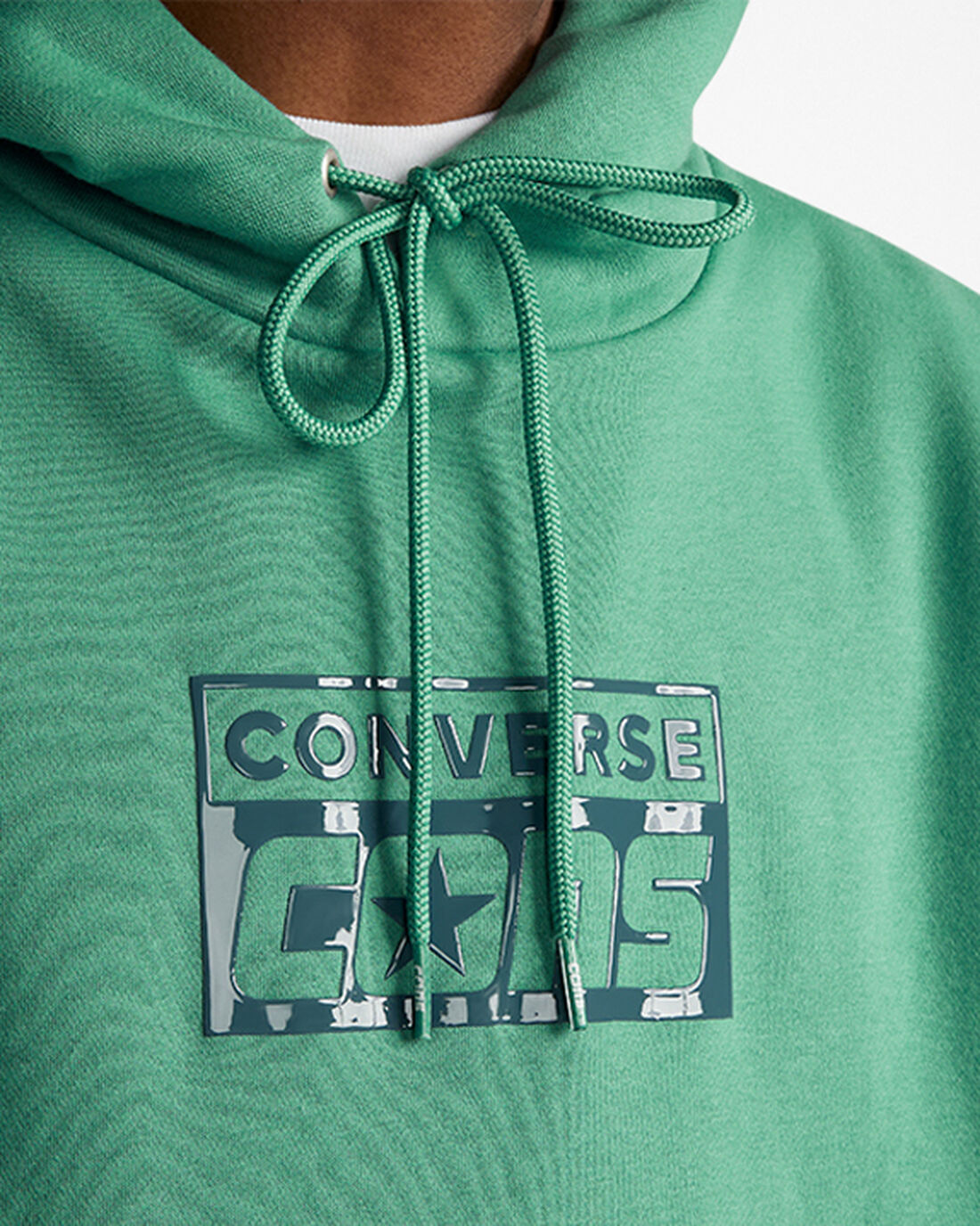 Men's Converse CONS Fleece Pullover Hoodies Green | Australia-42519