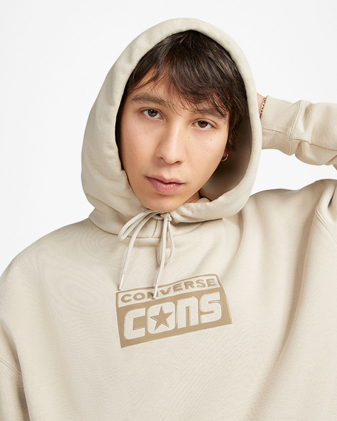 Men's Converse CONS Fleece Pullover Hoodies Grey | Australia-74903