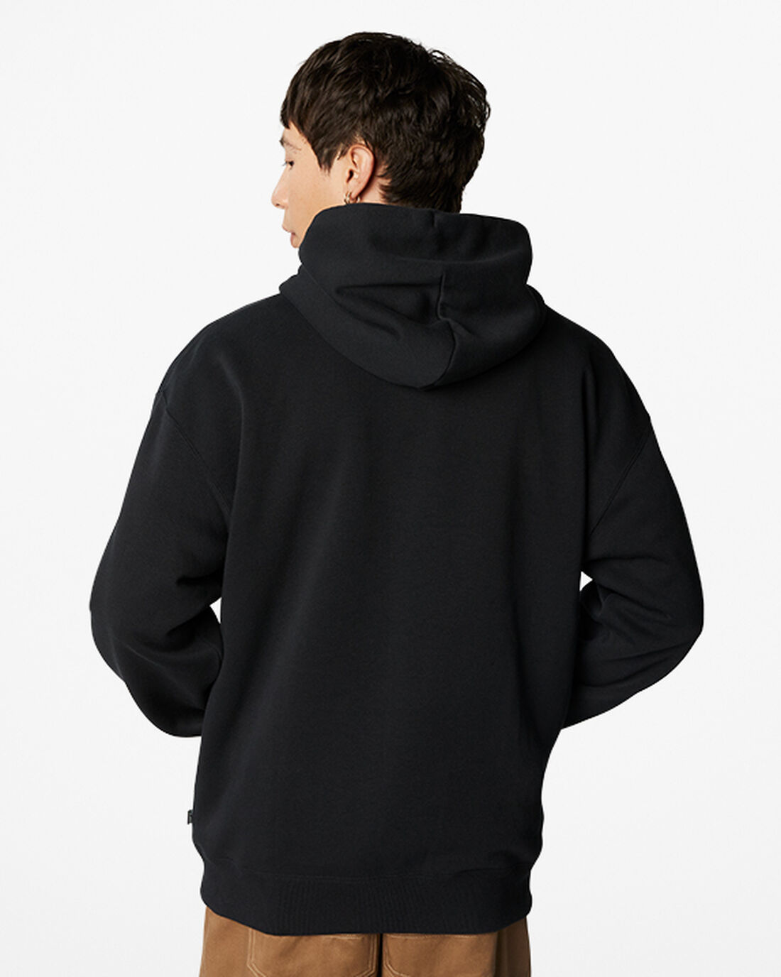 Men's Converse CONS Fleece Pullover Hoodies Black | Australia-87624