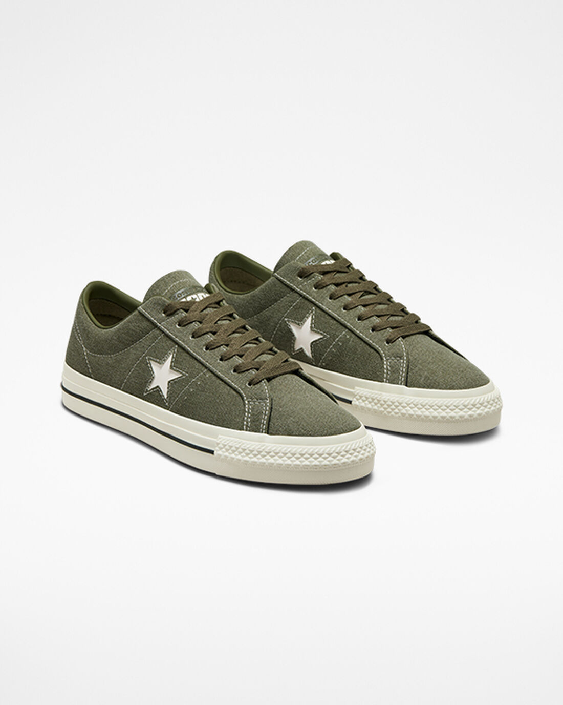 Men's Converse CONS One Star Pro Heavyweight Canvas Skate Shoes Olive/Black | Australia-62791