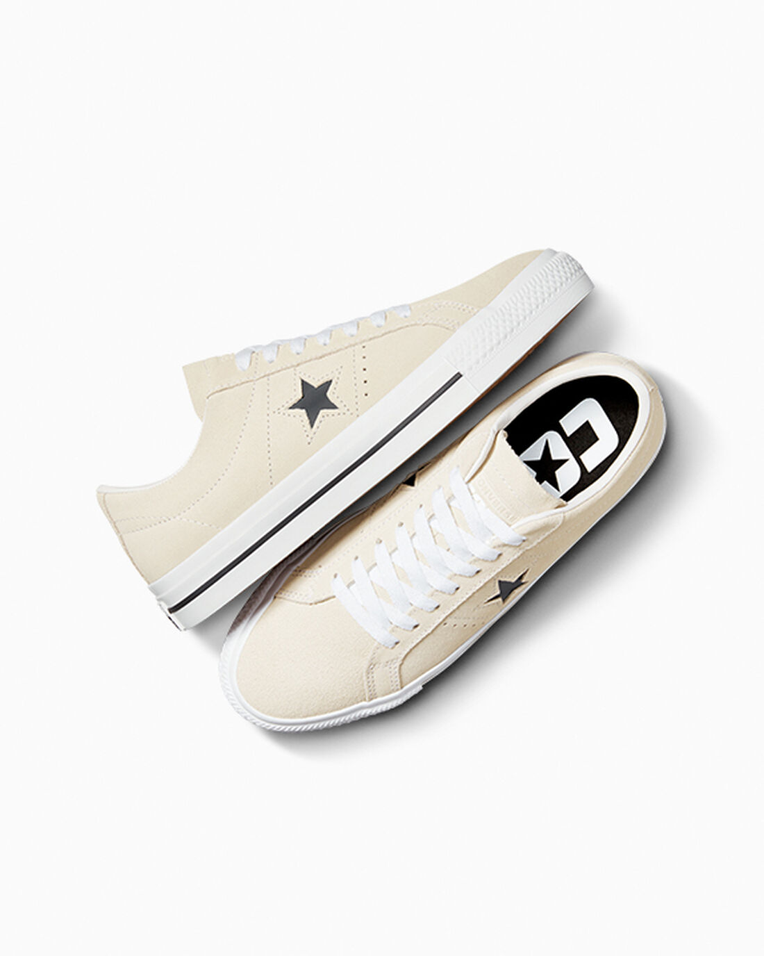 Men's Converse CONS One Star Pro Suede Skate Shoes Beige/White/Black | Australia-04312