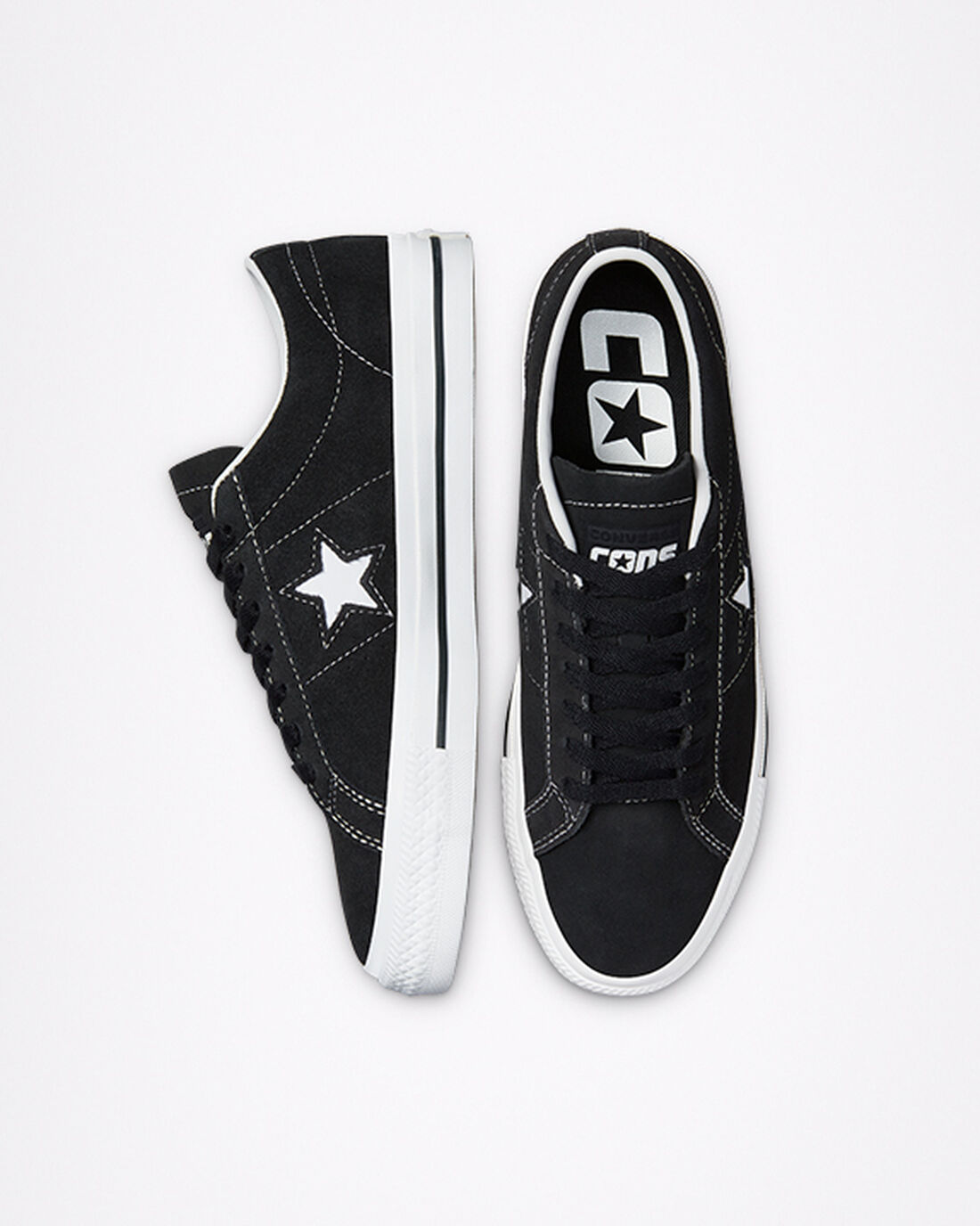 Men's Converse CONS One Star Pro Suede Skate Shoes Black/White | Australia-73612