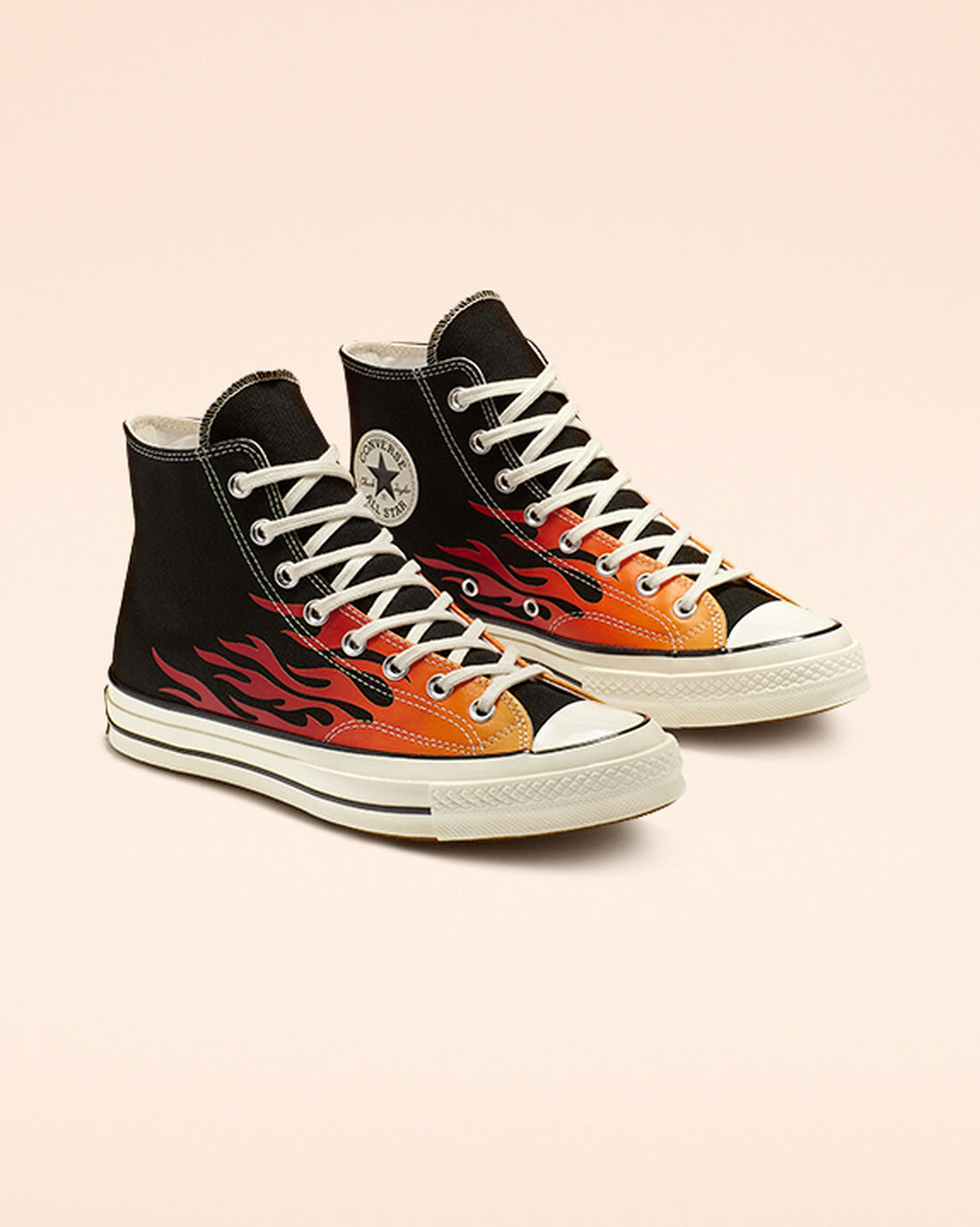 Men's Converse Chuck 70 Archive Print High Top Sneakers Black/Red | Australia-08427