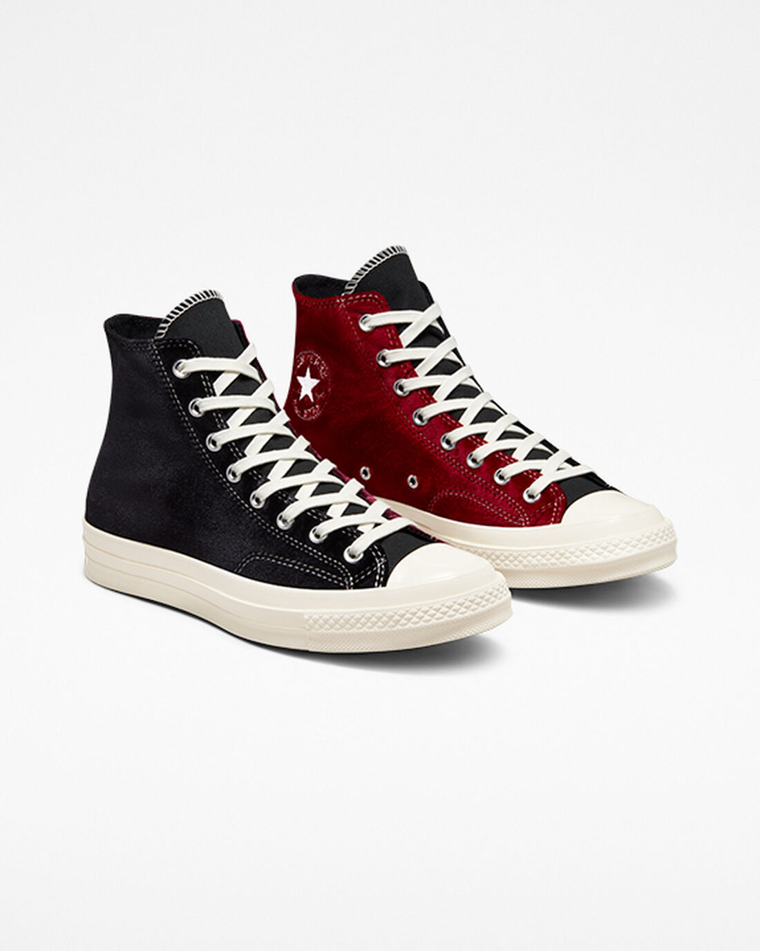 Men's Converse Chuck 70 Beyond Retro Velvet High Top Shoes Black/Red | Australia-18279