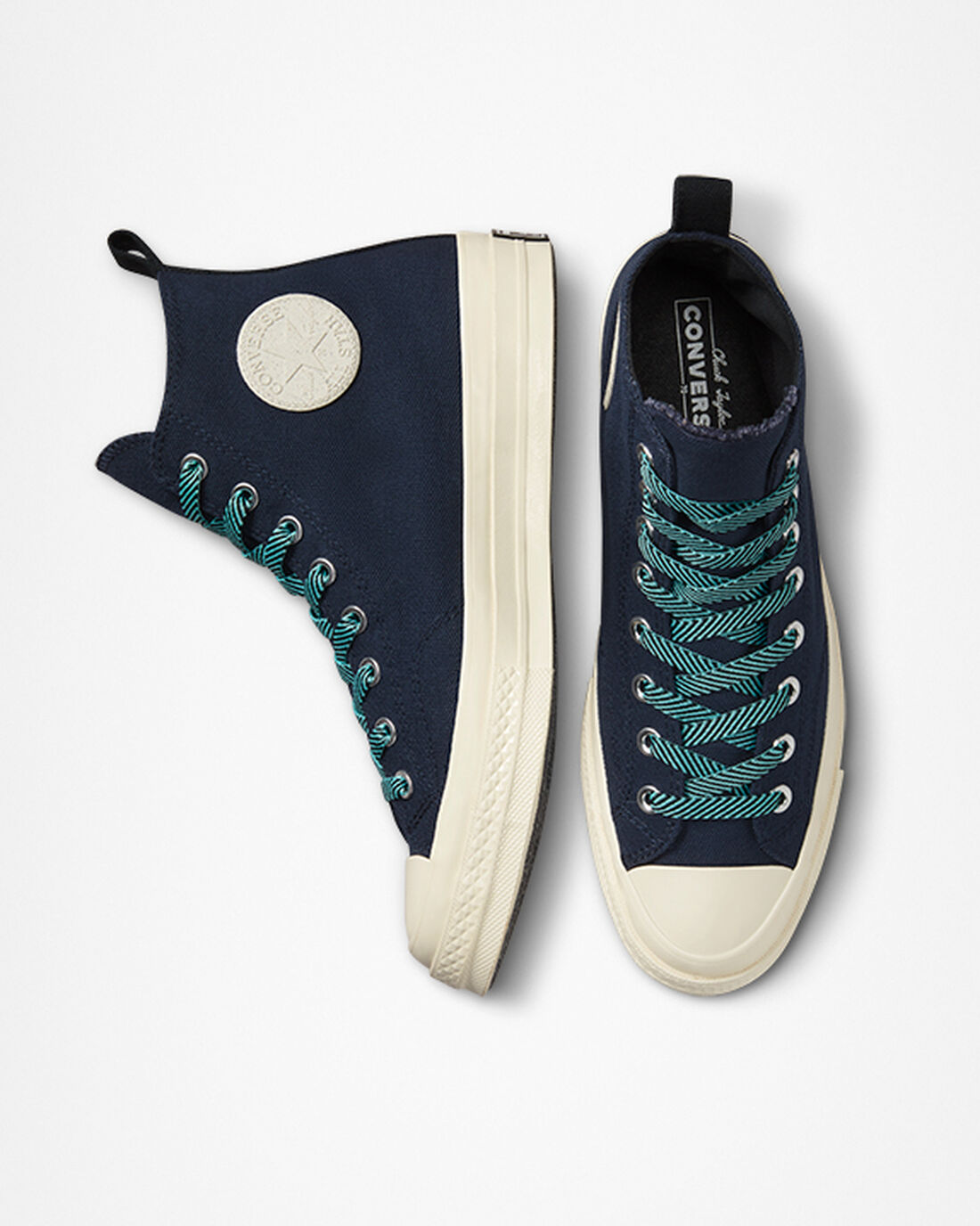 Men's Converse Chuck 70 Counter Climate GORE-TEX High Top Sneakers Obsidian/Light Turquoise | Australia-98153