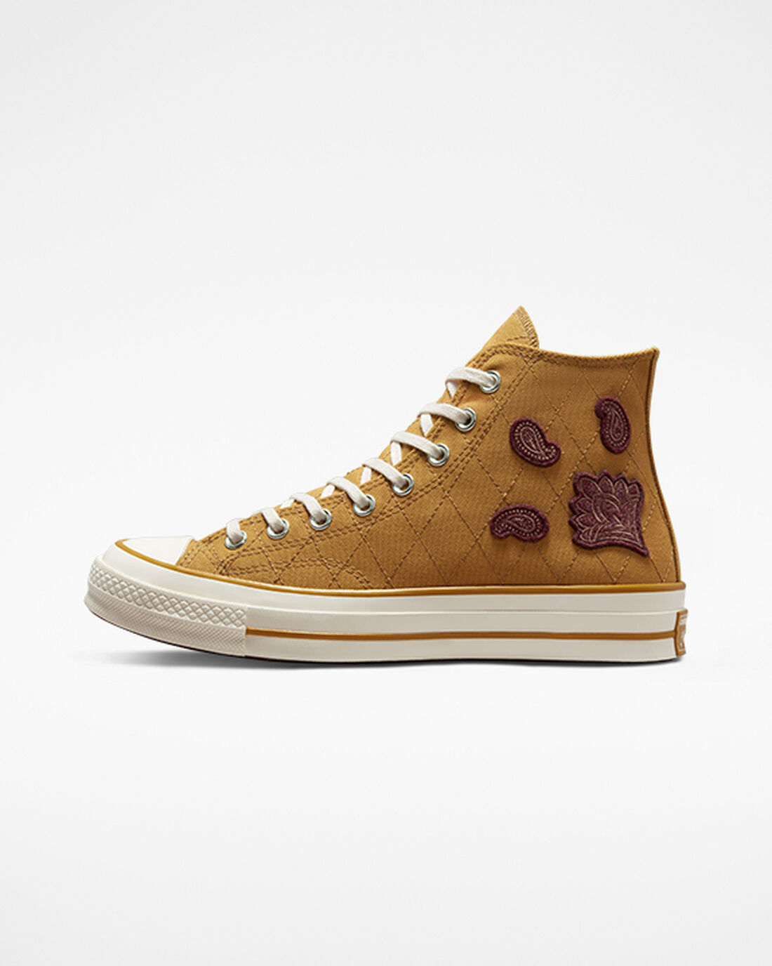 Men's Converse Chuck 70 Crafted Patches High Top Sneakers Orange/Deep Burgundy | Australia-09157