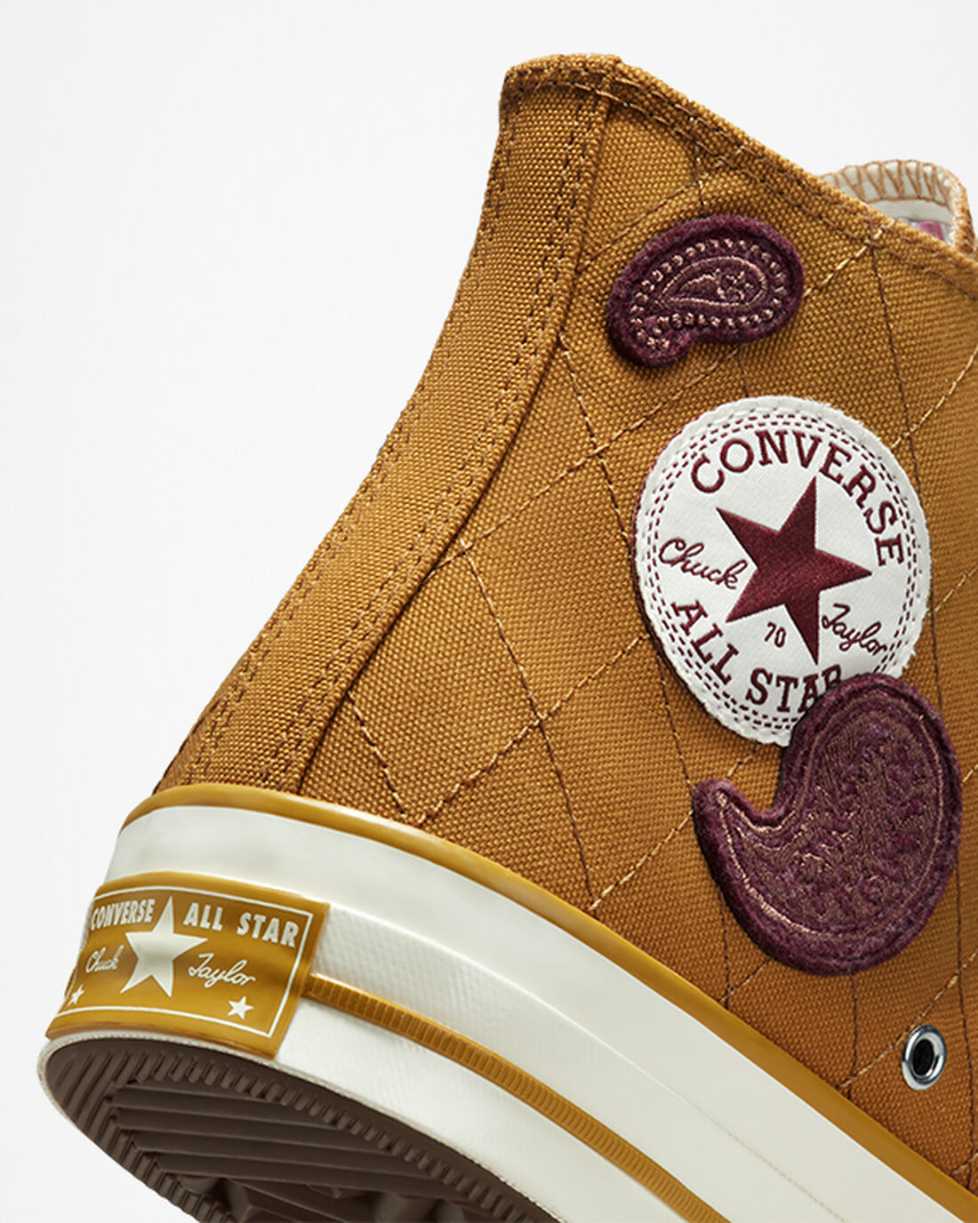 Men's Converse Chuck 70 Crafted Patches High Top Sneakers Orange/Deep Burgundy | Australia-09157