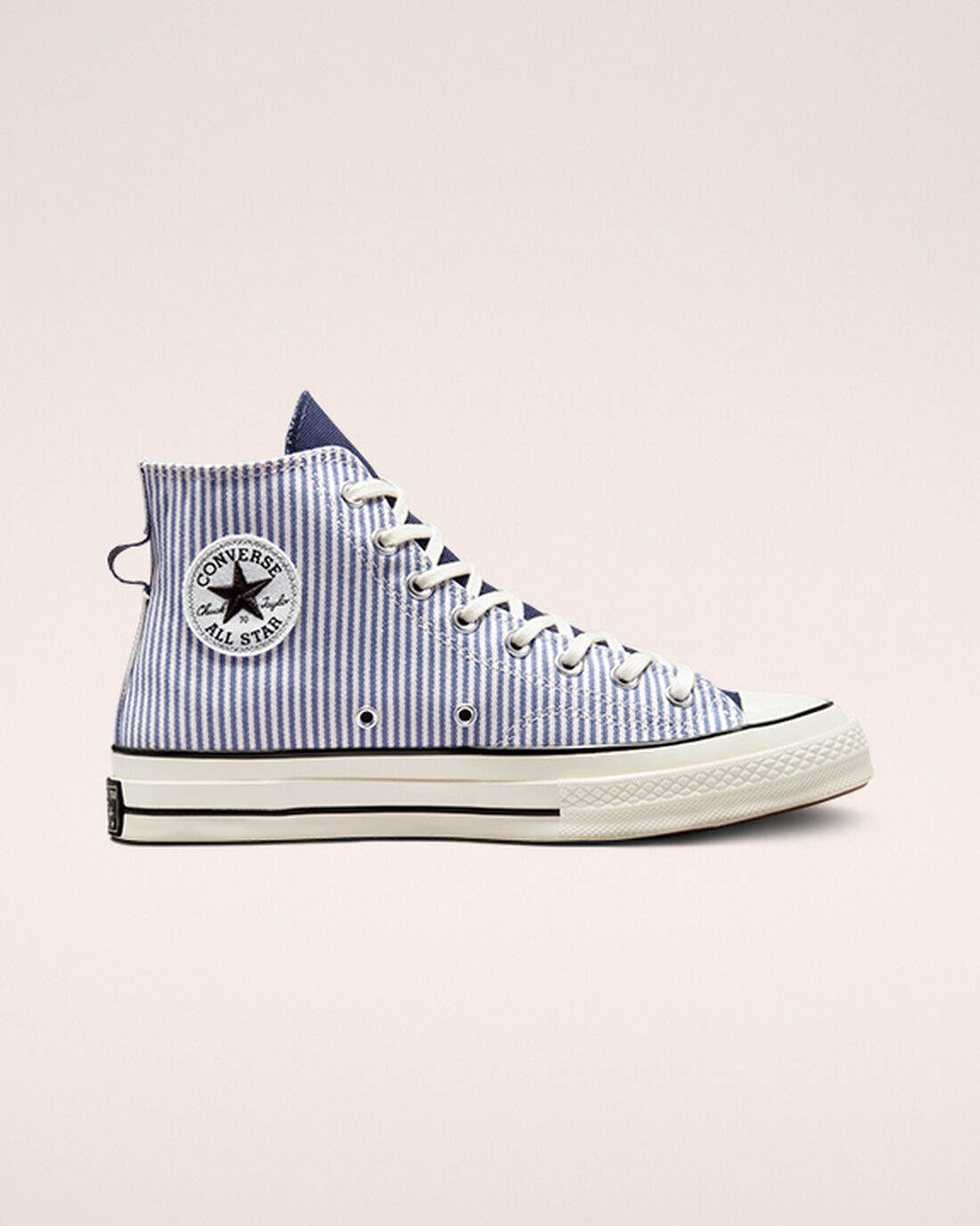 Men\'s Converse Chuck 70 Crafted Stripe High Top Sneakers Wash Indigo/Black | Australia-92658