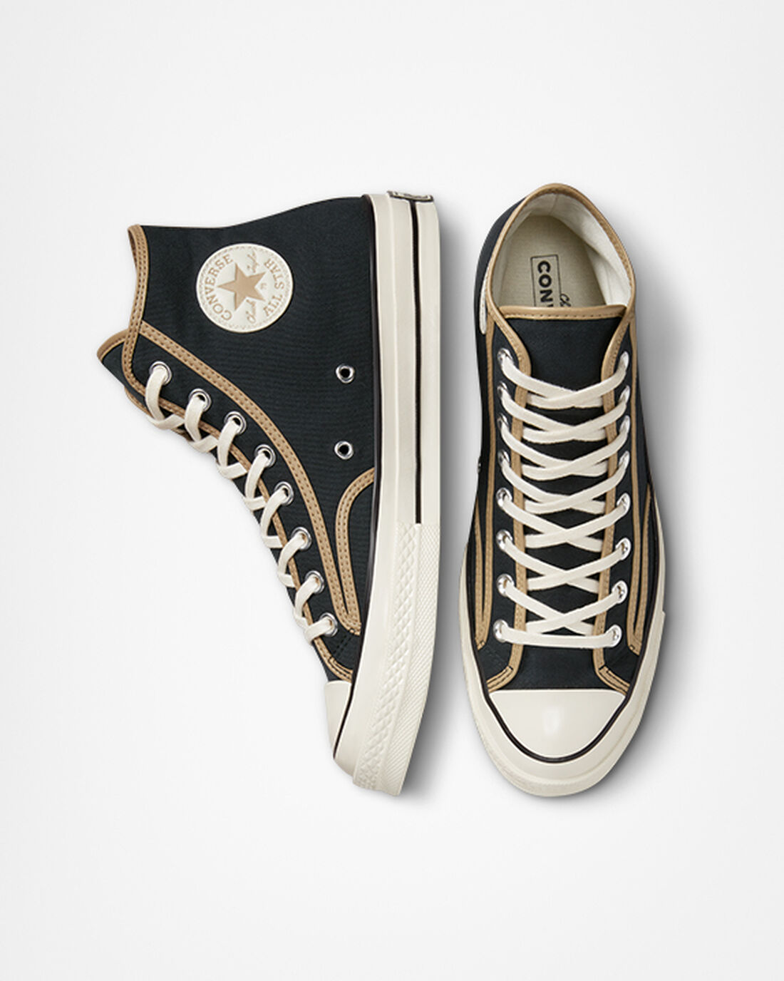 Men's Converse Chuck 70 Heavyweight Canvas High Top Sneakers Black/Khaki | Australia-16249