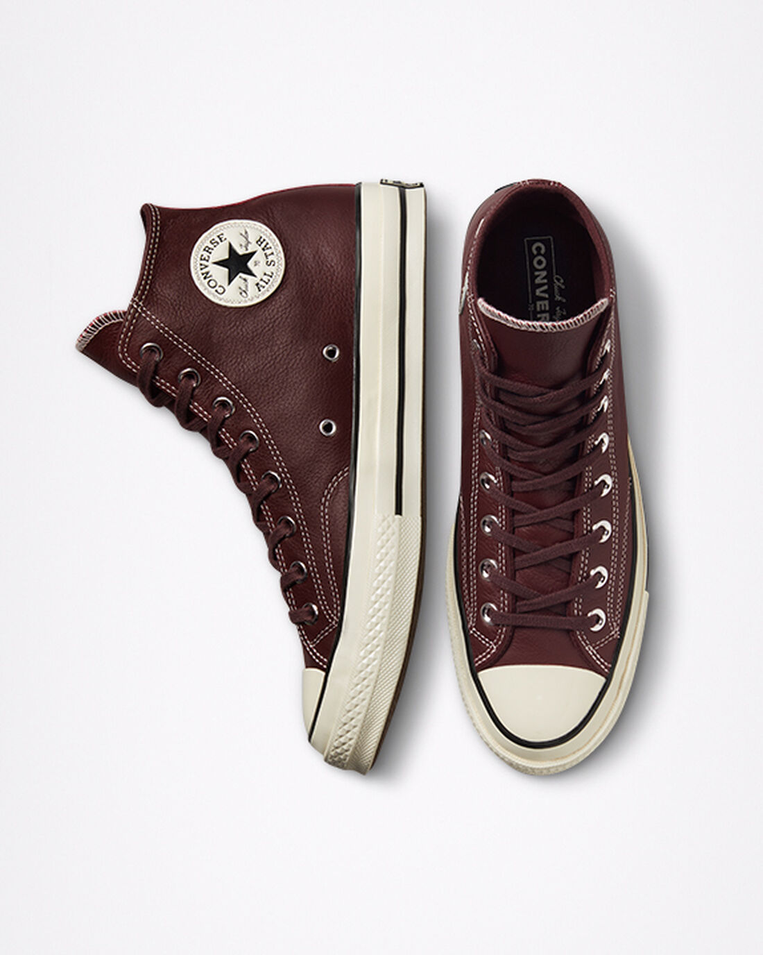 Men's Converse Chuck 70 Leather High Top Sneakers Burgundy | Australia-85702