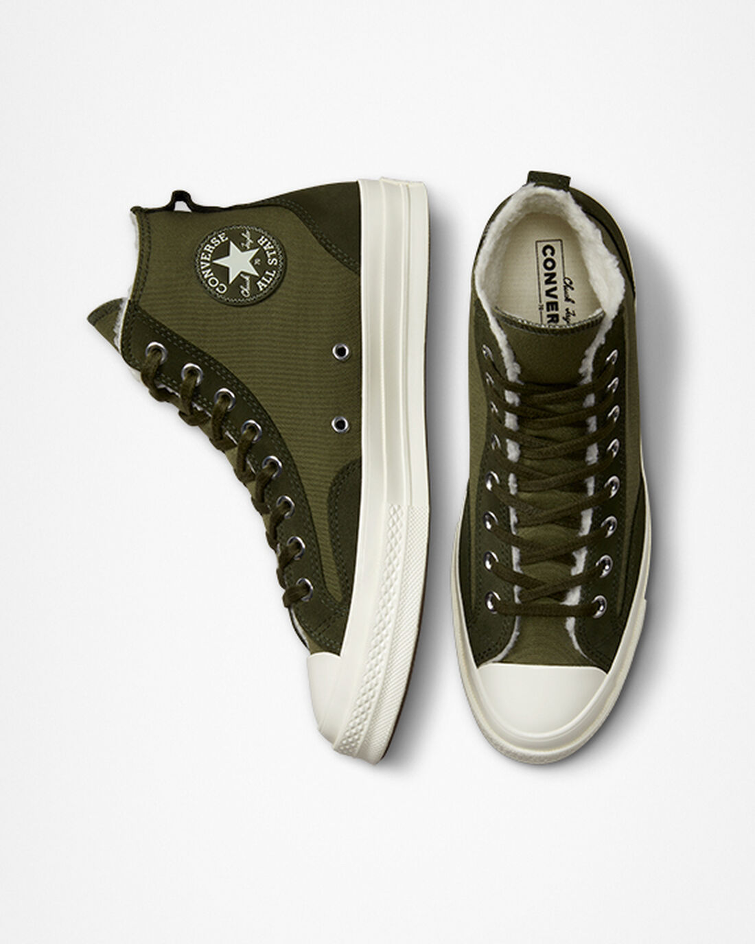 Men's Converse Chuck 70 Lined Colorblock High Top Sneakers Olive/Green | Australia-57491