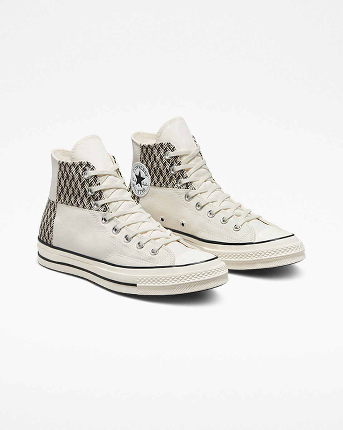 Men's Converse Chuck 70 Patchwork High Top Sneakers Beige/White/Black | Australia-19528