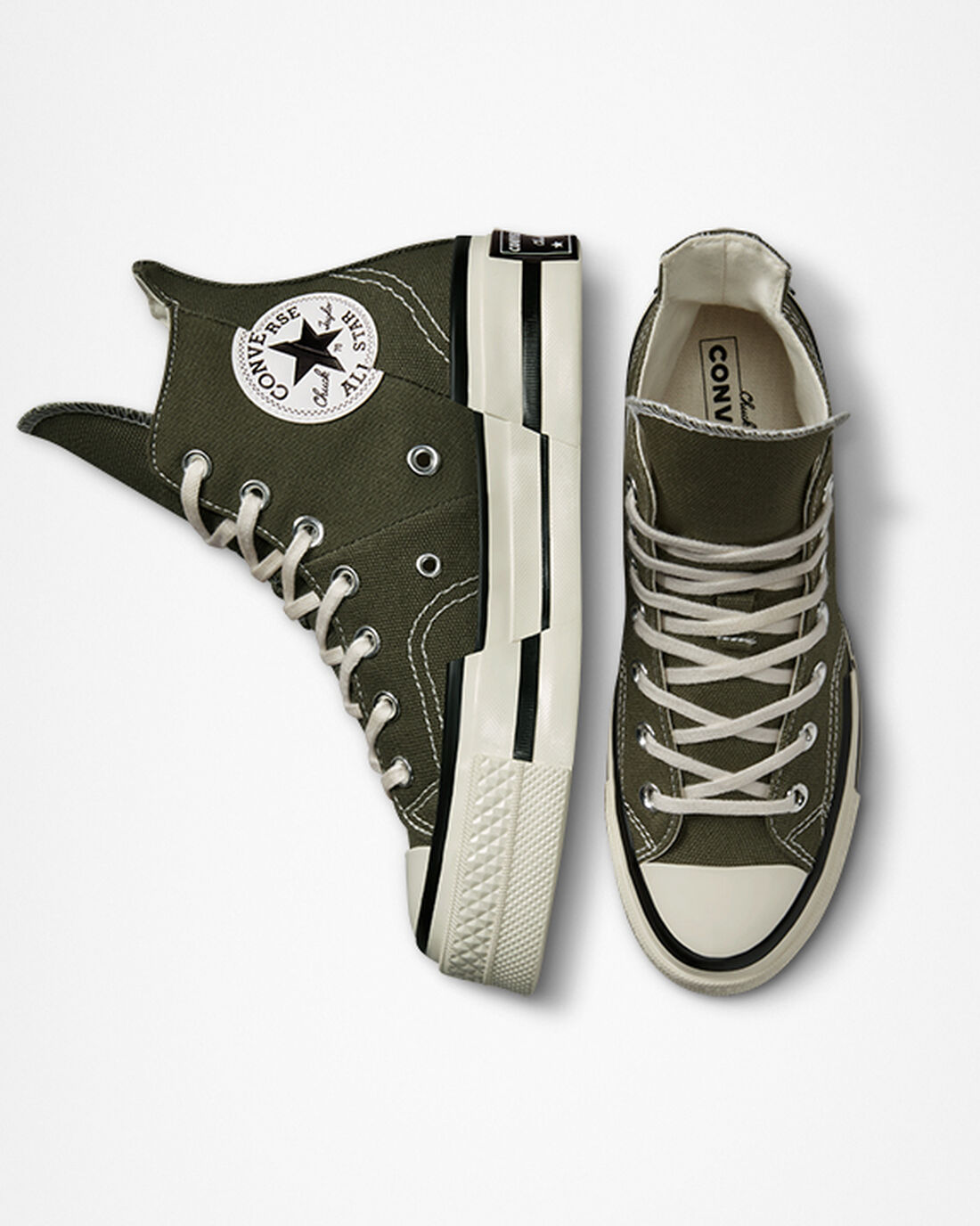 Men's Converse Chuck 70 Plus High Top Shoes Olive/Black | Australia-16459