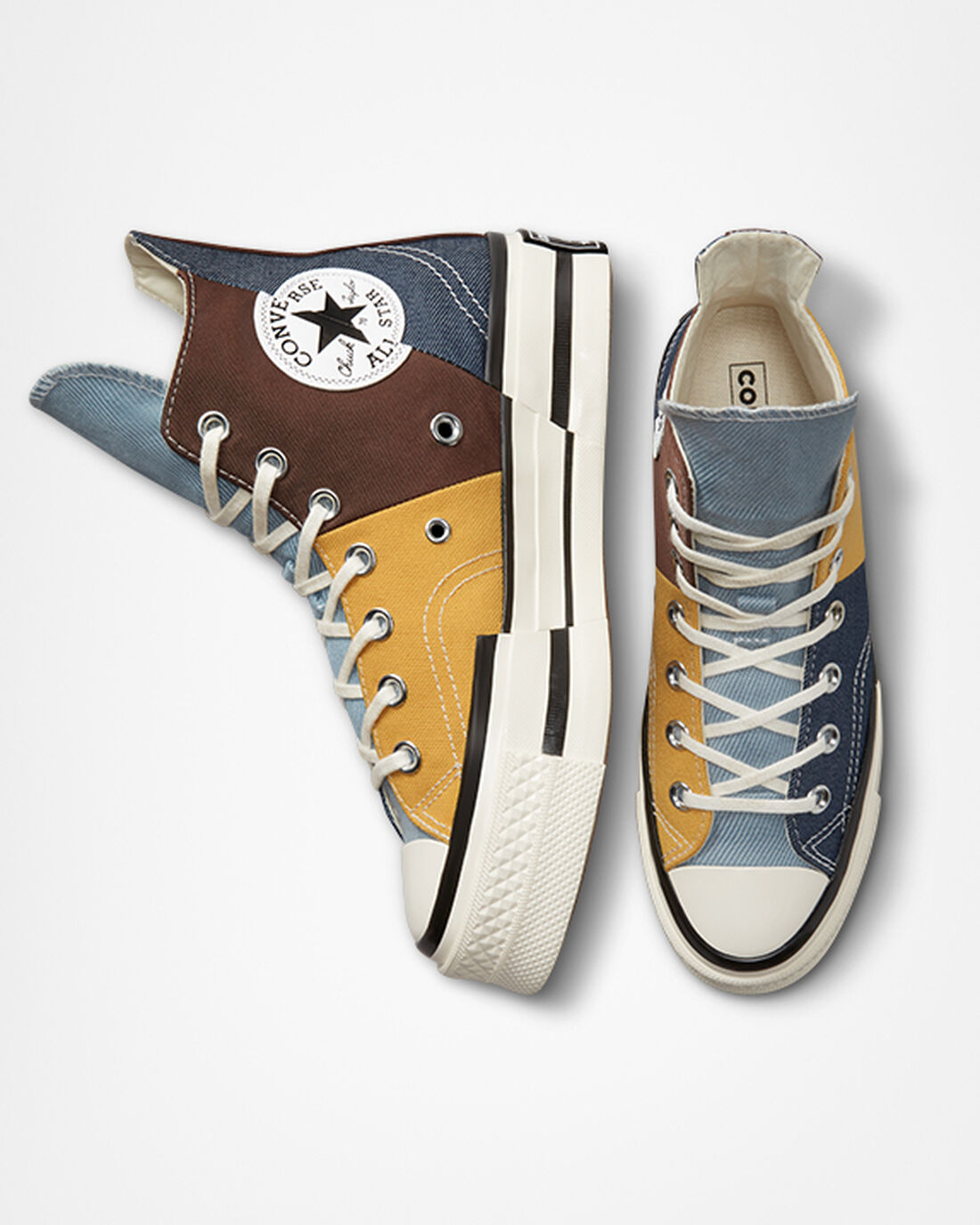 Men's Converse Chuck 70 Plus High Top Sneakers Brown/Navy | Australia-48752