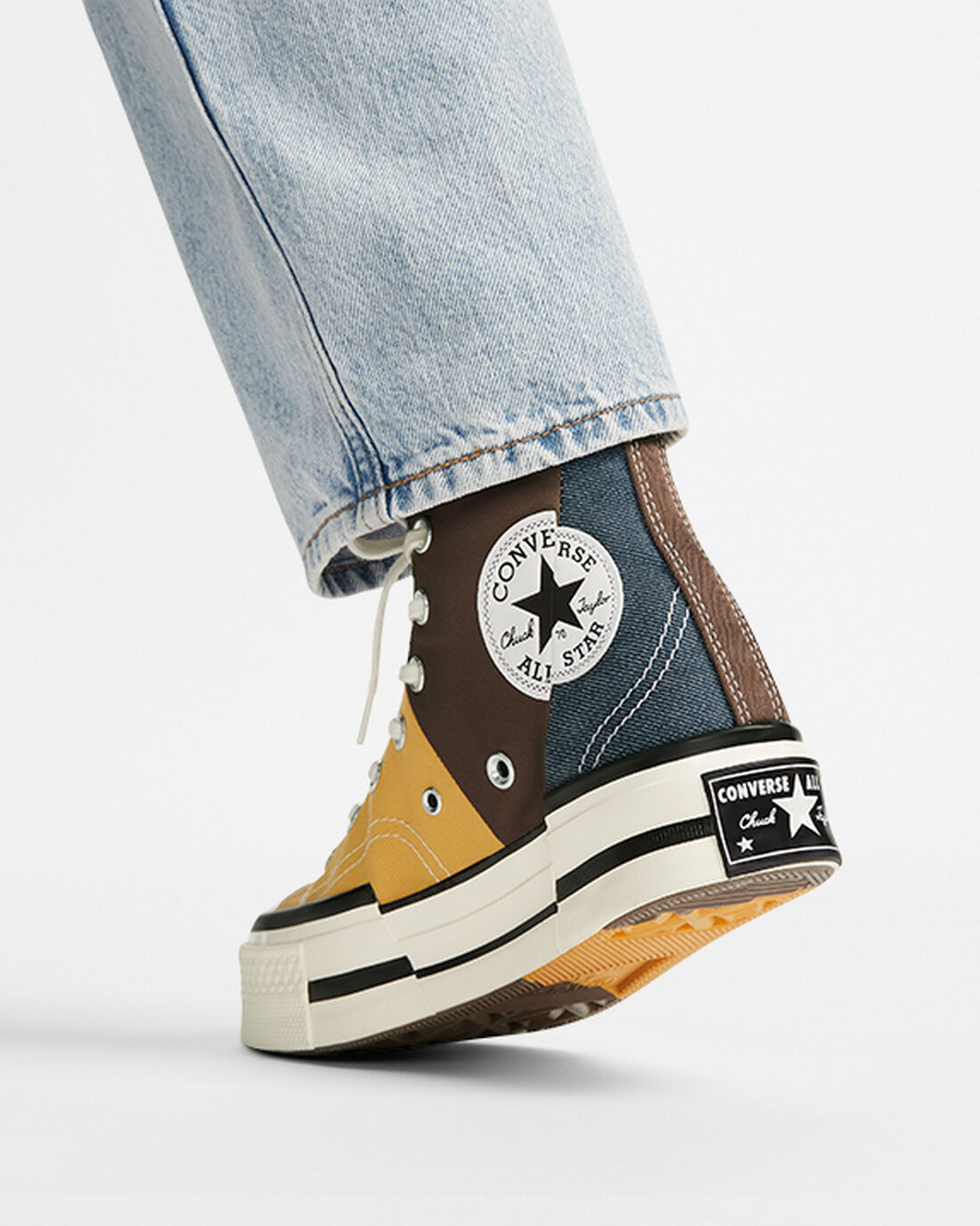 Men's Converse Chuck 70 Plus High Top Sneakers Brown/Navy | Australia-48752