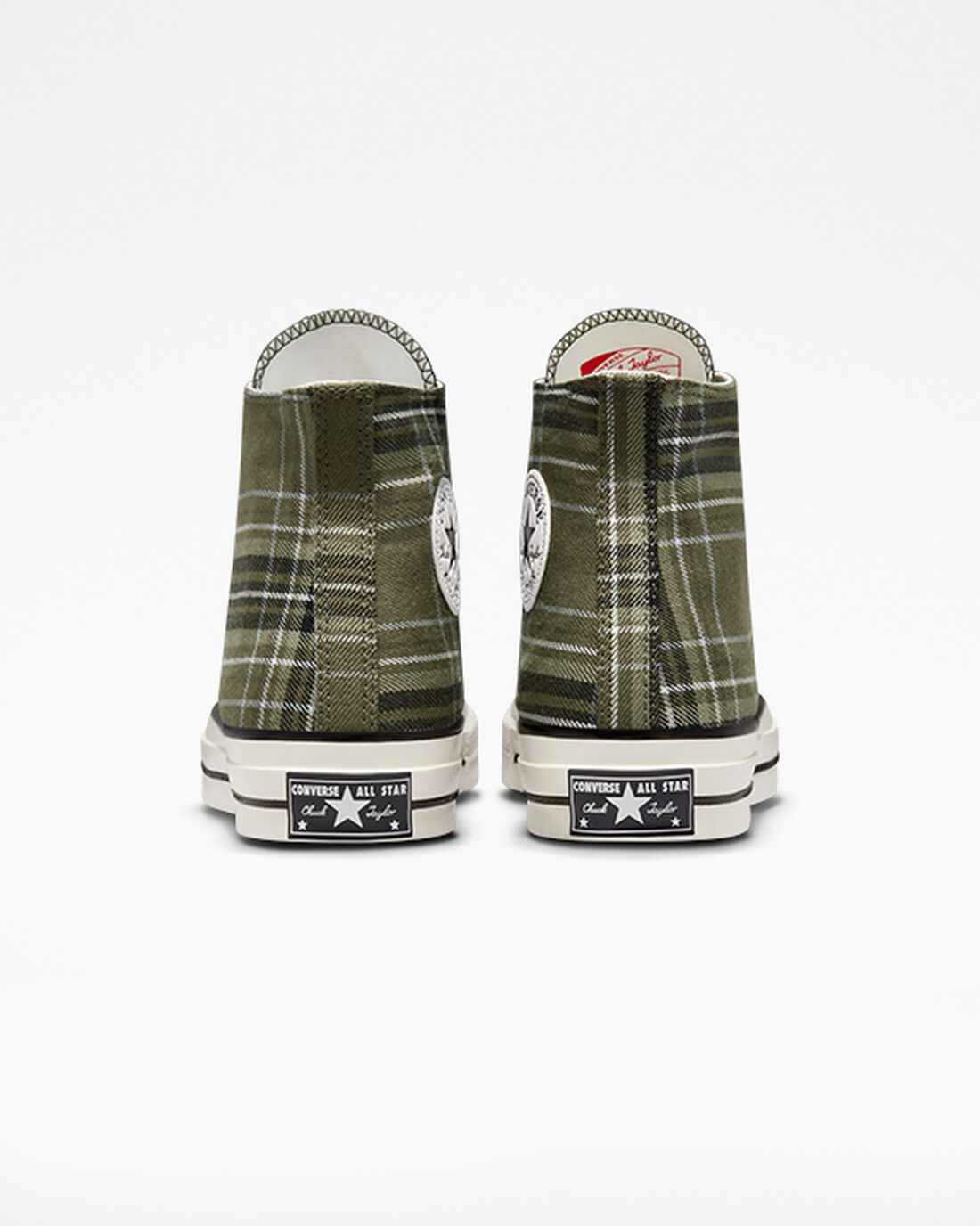 Men's Converse Chuck 70 Tartan High Top Sneakers Olive/Black | Australia-67432