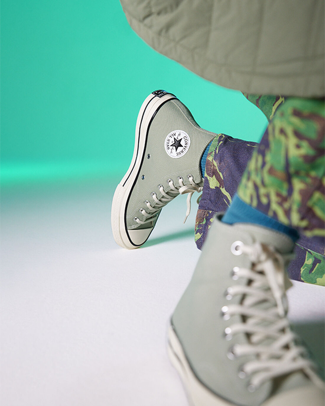 Men's Converse Chuck 70 Vintage Canvas High Top Sneakers Olive/Black | Australia-03689