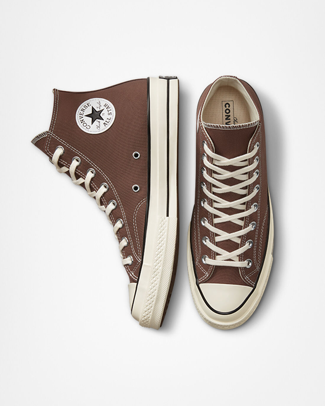 Men's Converse Chuck 70 Vintage Canvas High Top Sneakers Brown/Black | Australia-23746