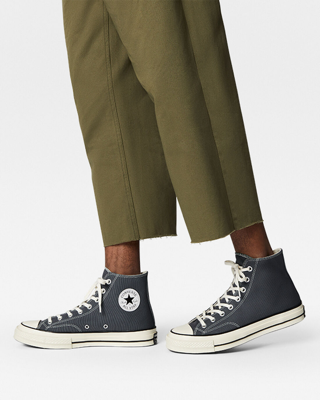 Men's Converse Chuck 70 Vintage Canvas High Top Sneakers Grey/Black | Australia-82573