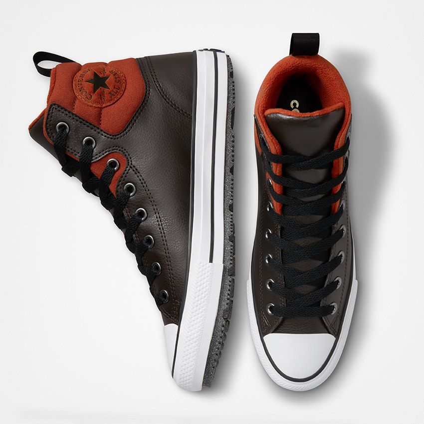 Men's Converse Chuck Taylor All Star Berkshire Boot Water Resistant Winter Boots Brown/Orange/Black | Australia-39254