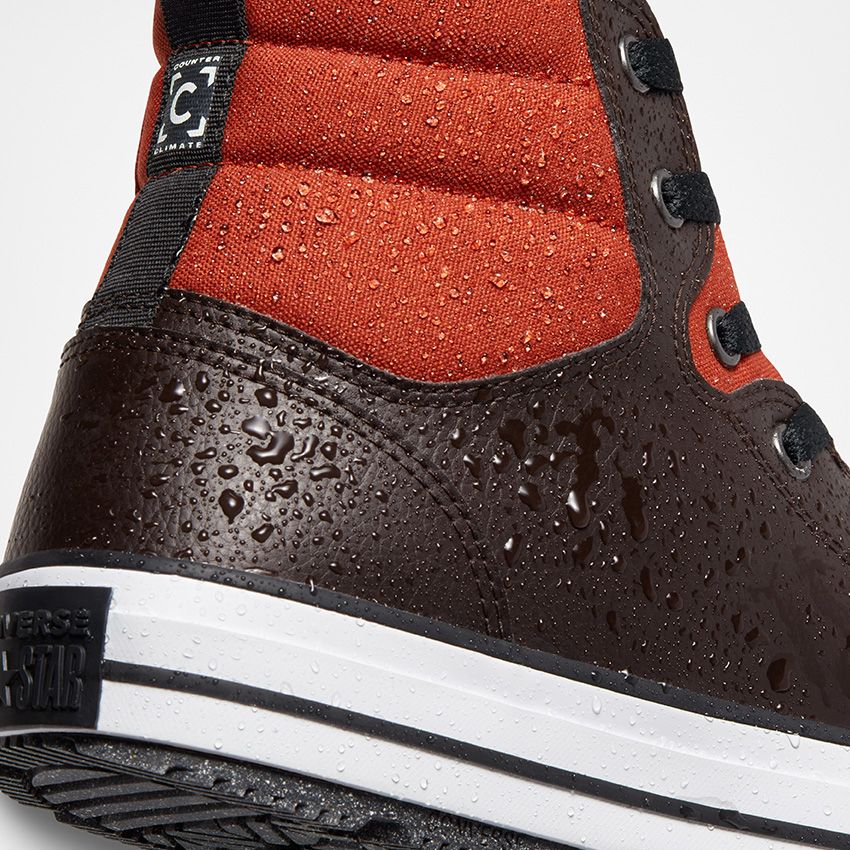 Men's Converse Chuck Taylor All Star Berkshire Boot Water Resistant Winter Boots Brown/Orange/Black | Australia-39254