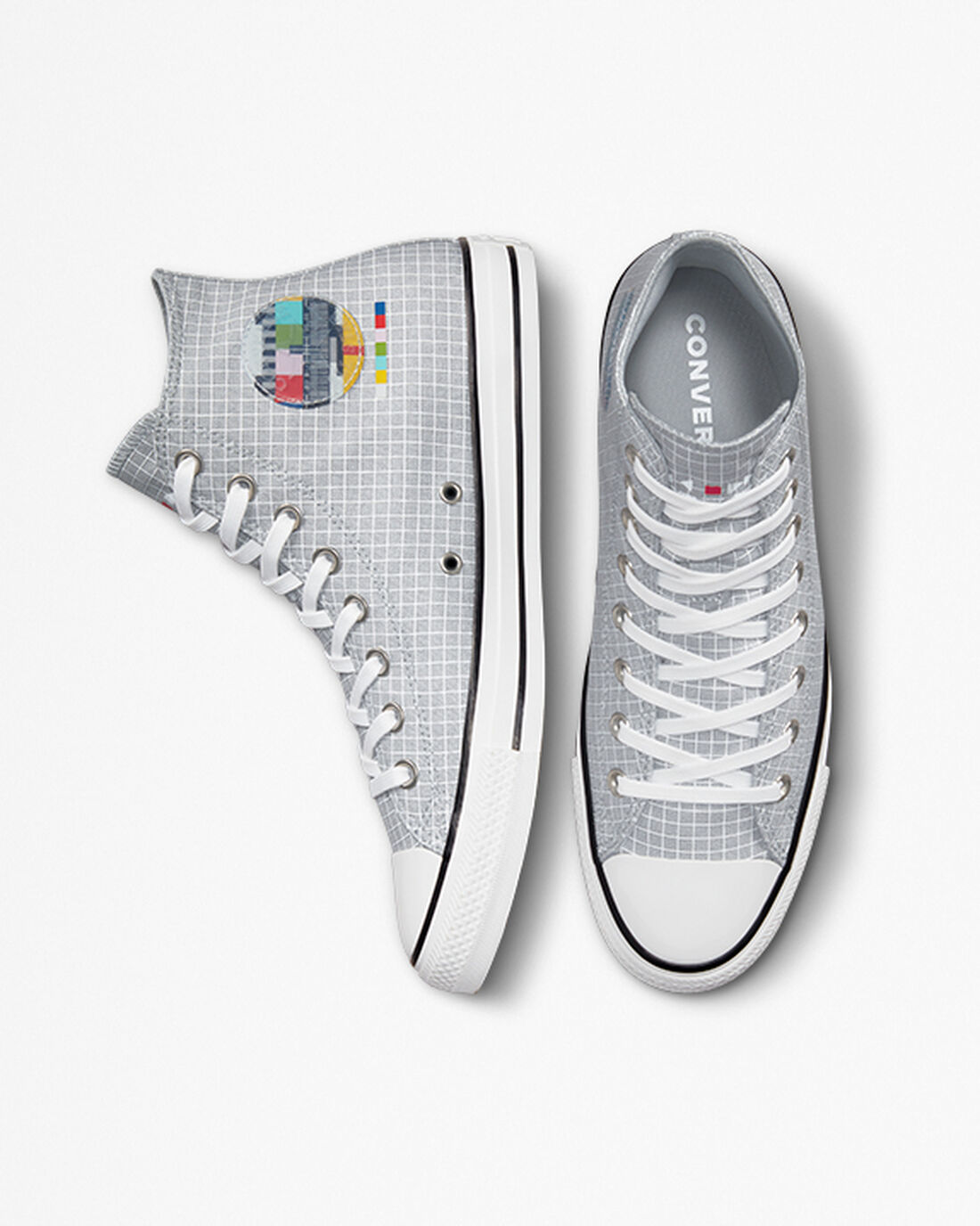 Men's Converse Chuck Taylor All Star Color Grid High Top Sneakers Grey/Multicolor | Australia-41536