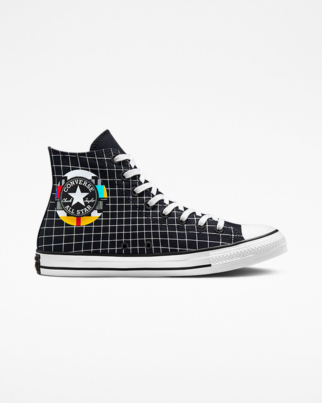 Men\'s Converse Chuck Taylor All Star Color Grid High Top Sneakers White/Multicolor/Brown | Australia-49703