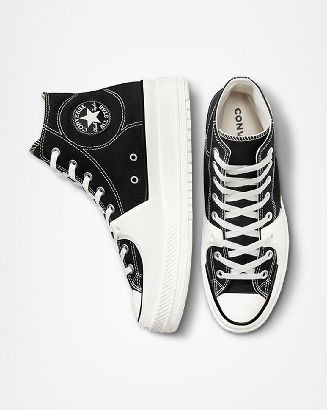 Men's Converse Chuck Taylor All Star Construct High Top Sneakers Black/White | Australia-79586