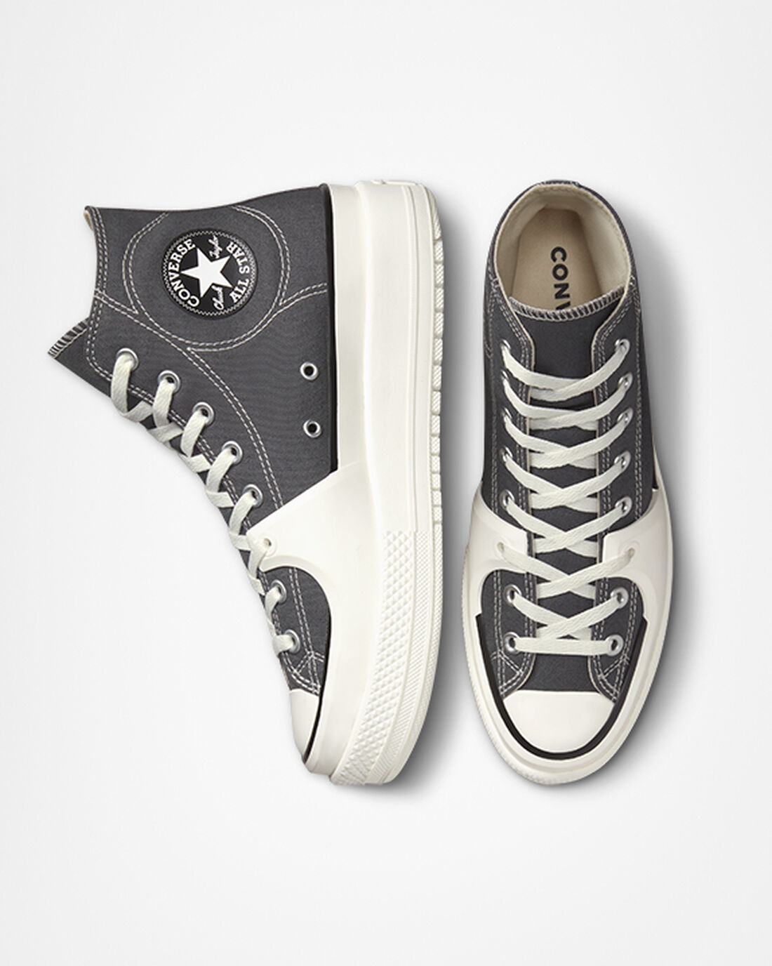 Men's Converse Chuck Taylor All Star Construct High Top Sneakers Grey/White | Australia-91360