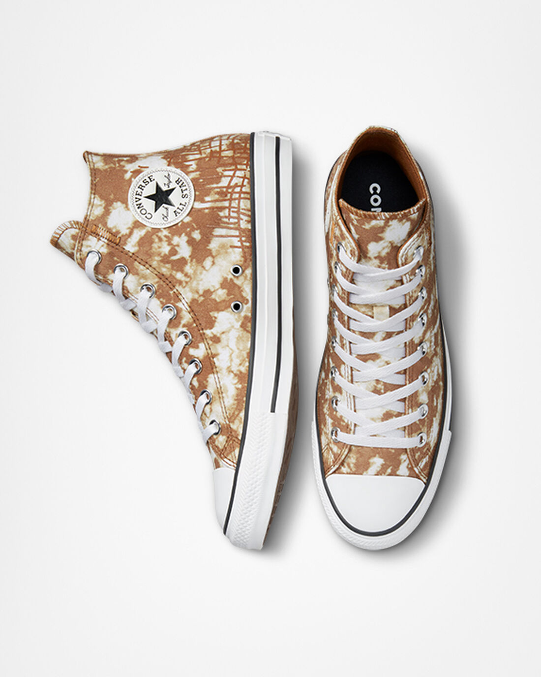 Men's Converse Chuck Taylor All Star Dip Dye High Top Sneakers Brown/White/Black | Australia-49276