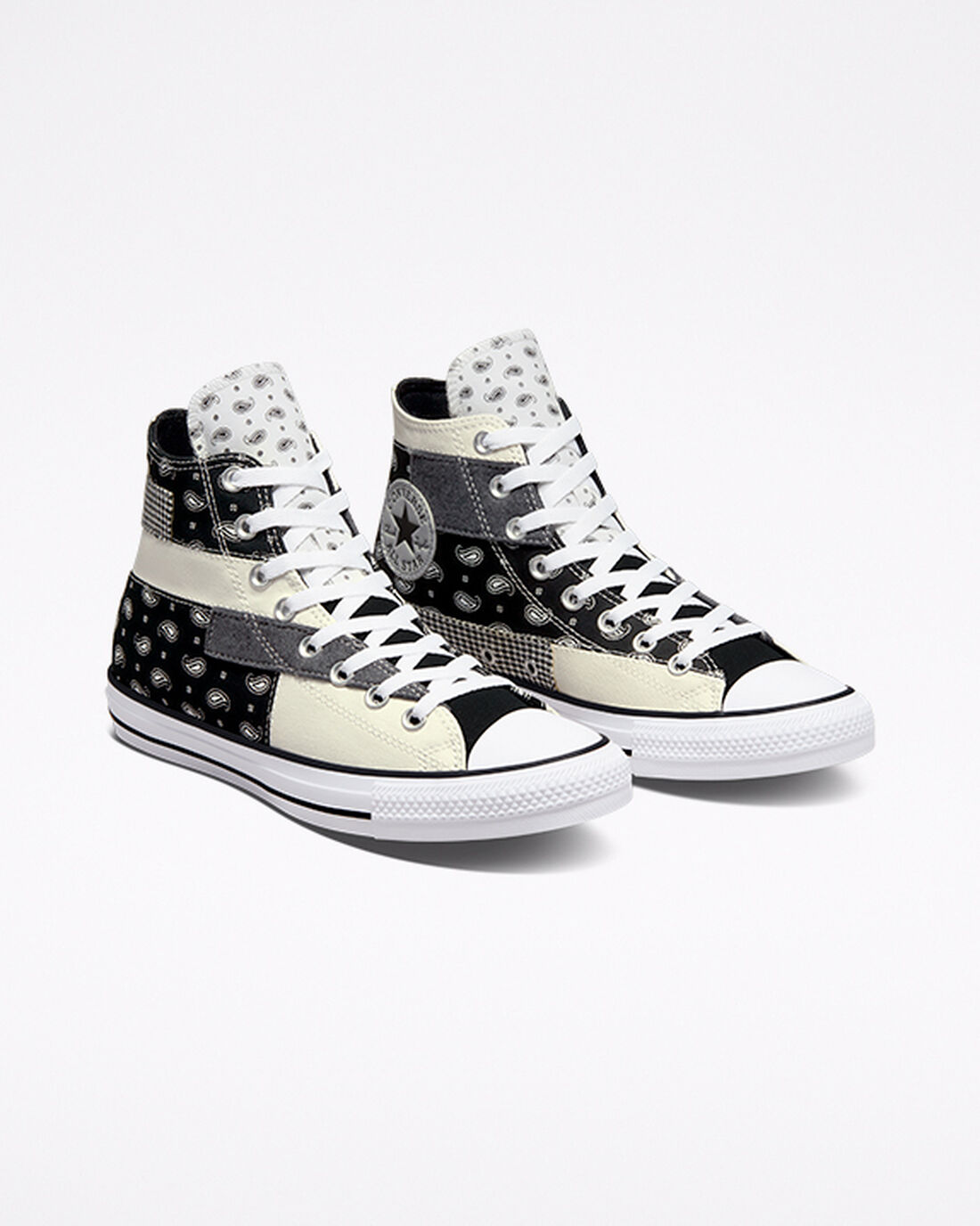 Men's Converse Chuck Taylor All Star Hacked Patterns High Top Sneakers Beige/Black/White | Australia-60785