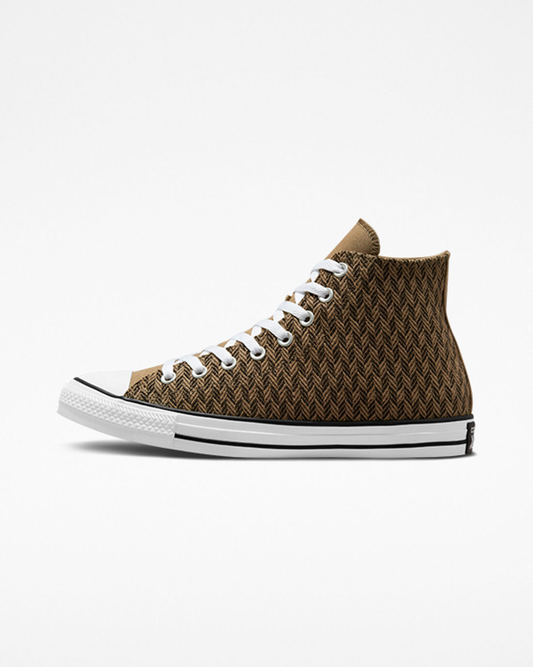 Men's Converse Chuck Taylor All Star Herringbone High Top Sneakers Brown/White | Australia-19276