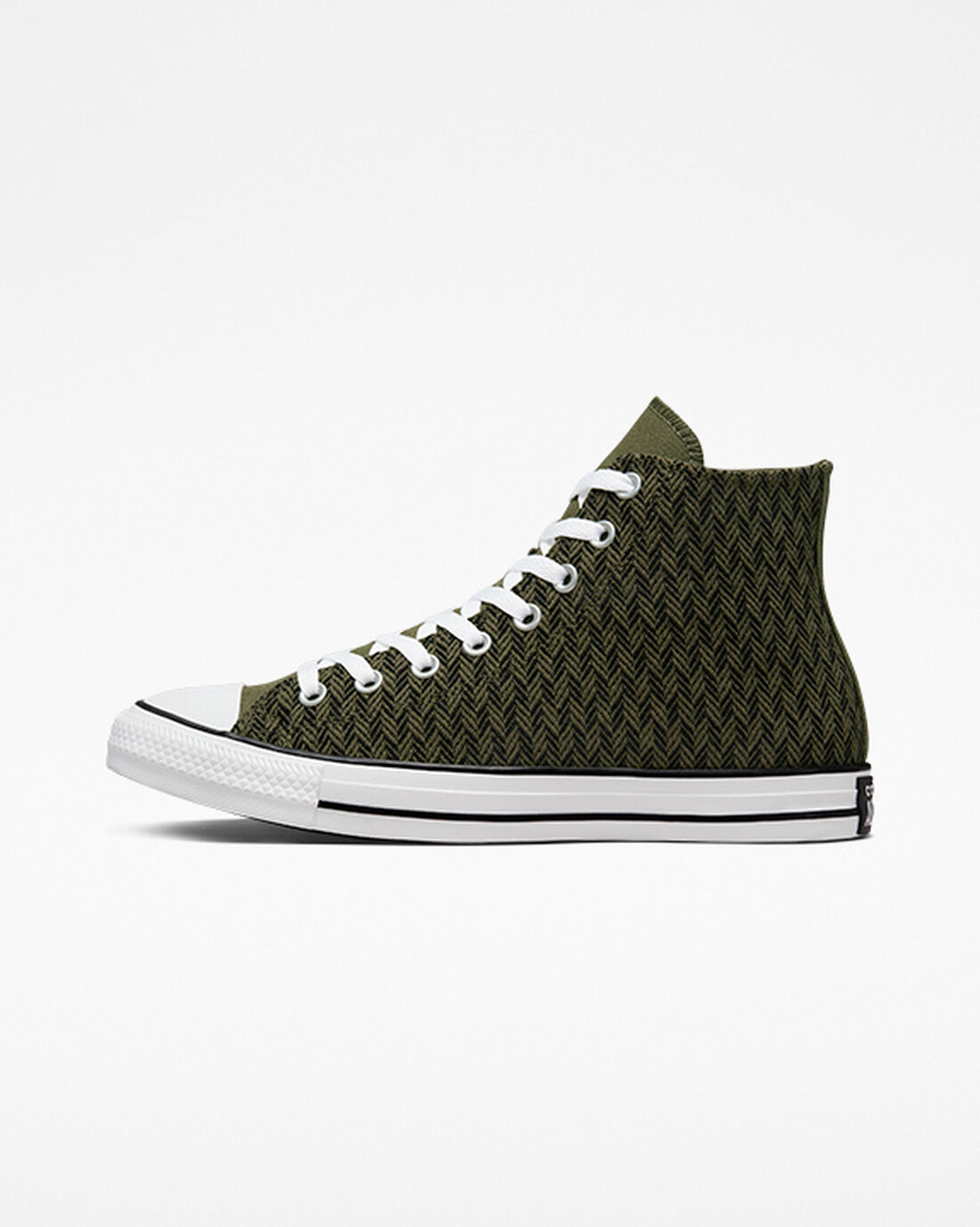 Men's Converse Chuck Taylor All Star Herringbone High Top Sneakers Olive/Black/White | Australia-73064