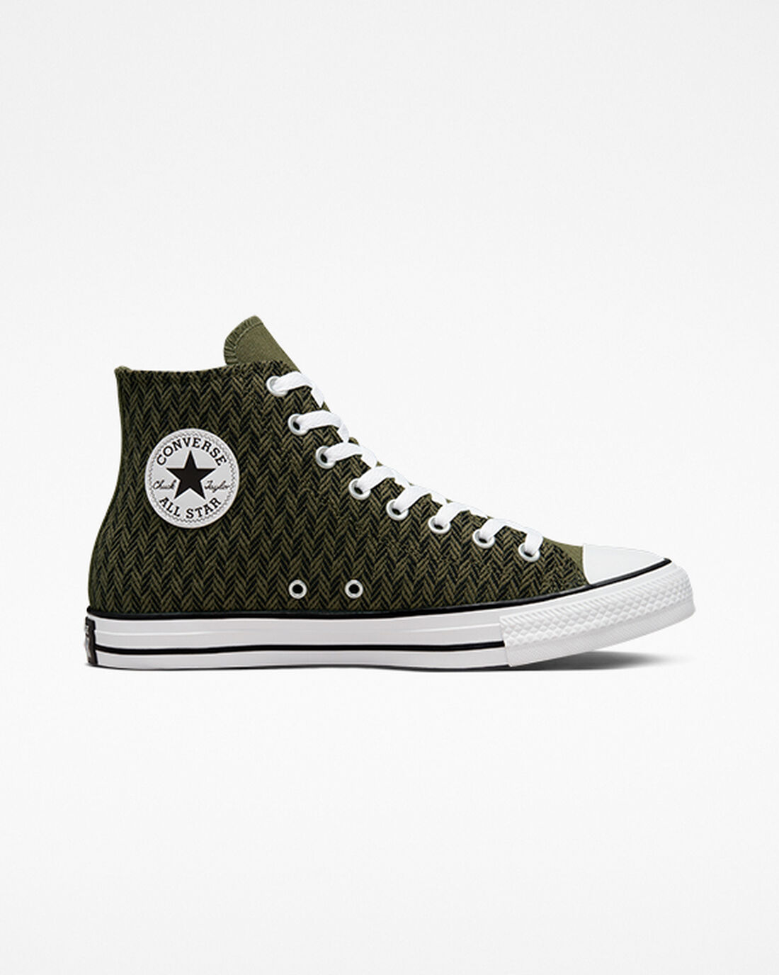 Men\'s Converse Chuck Taylor All Star Herringbone High Top Sneakers Olive/Black/White | Australia-73064