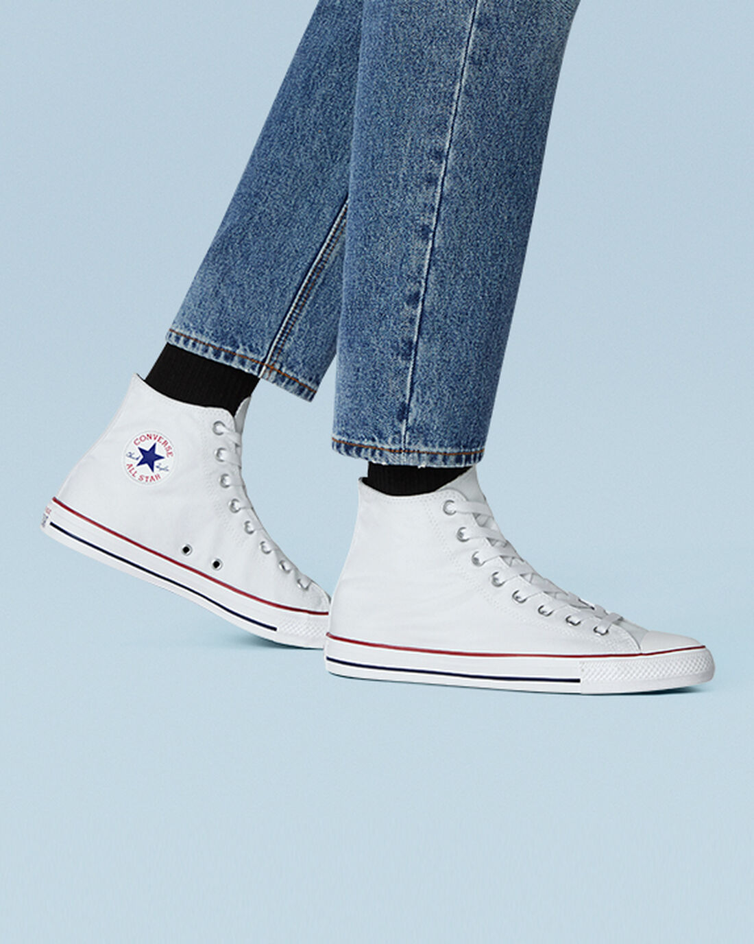 Men's Converse Chuck Taylor All Star High Top Sneakers White | Australia-05984