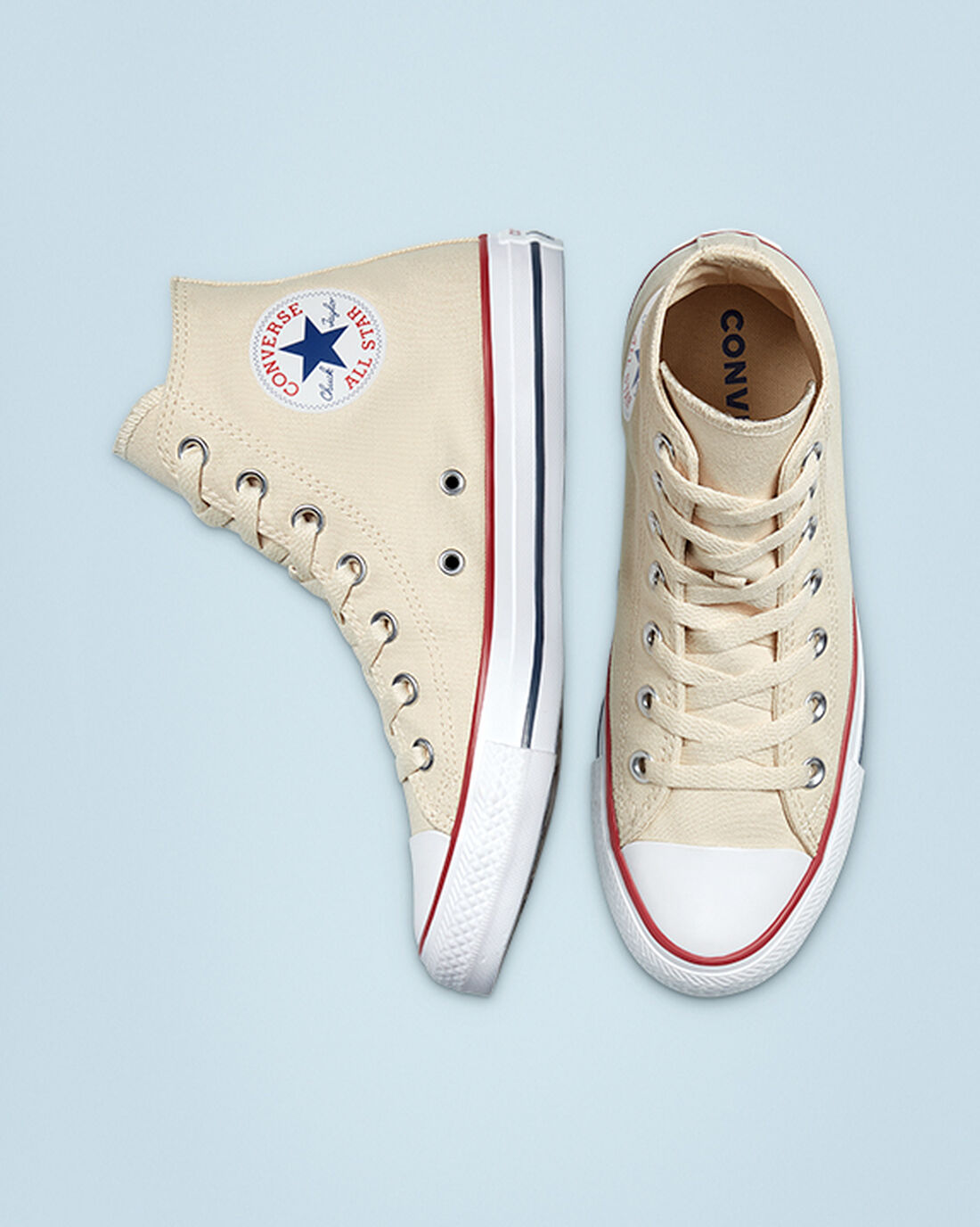 Men's Converse Chuck Taylor All Star High Top Sneakers Beige White | Australia-27105