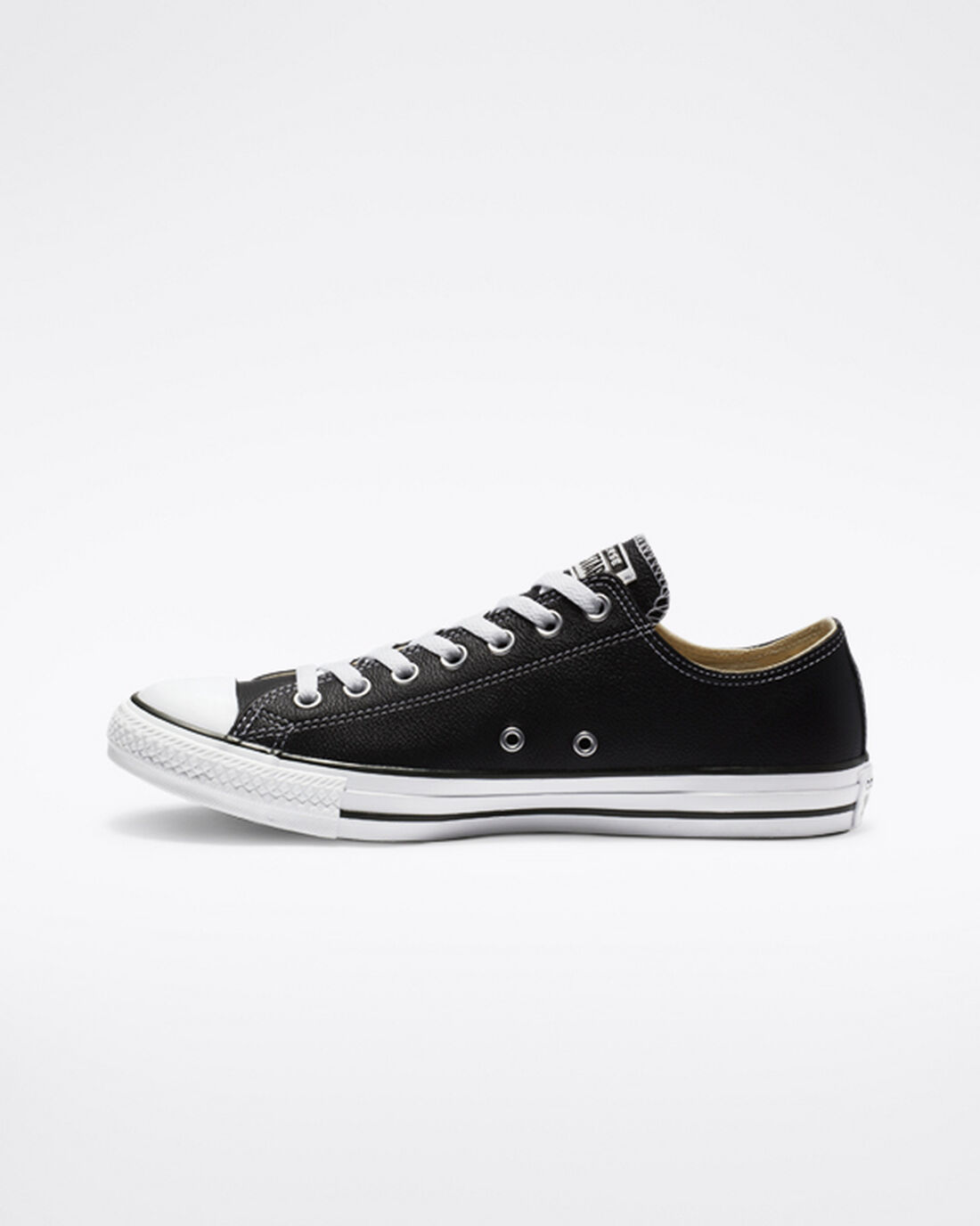 Men's Converse Chuck Taylor All Star Leather Sneakers Black | Australia-06483