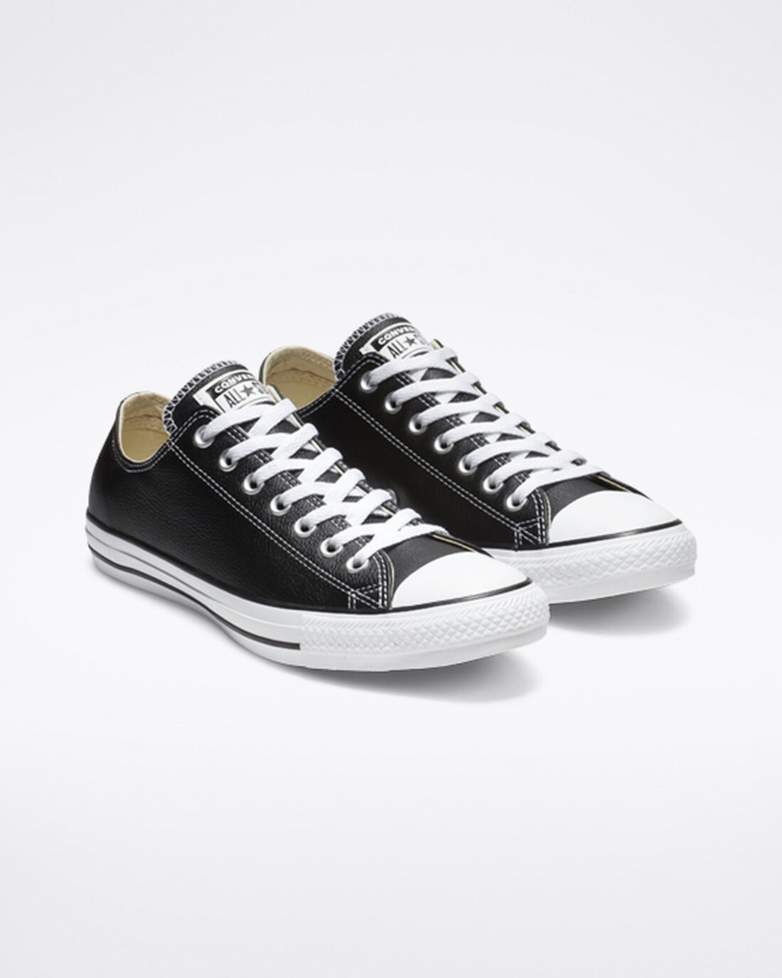 Men's Converse Chuck Taylor All Star Leather Sneakers Black | Australia-06483