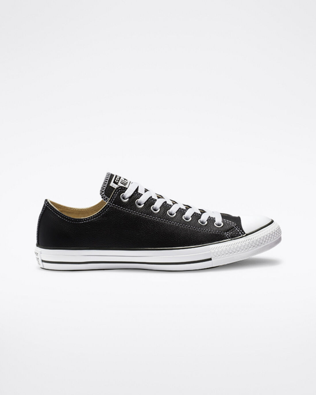 Men\'s Converse Chuck Taylor All Star Leather Sneakers Black | Australia-06483